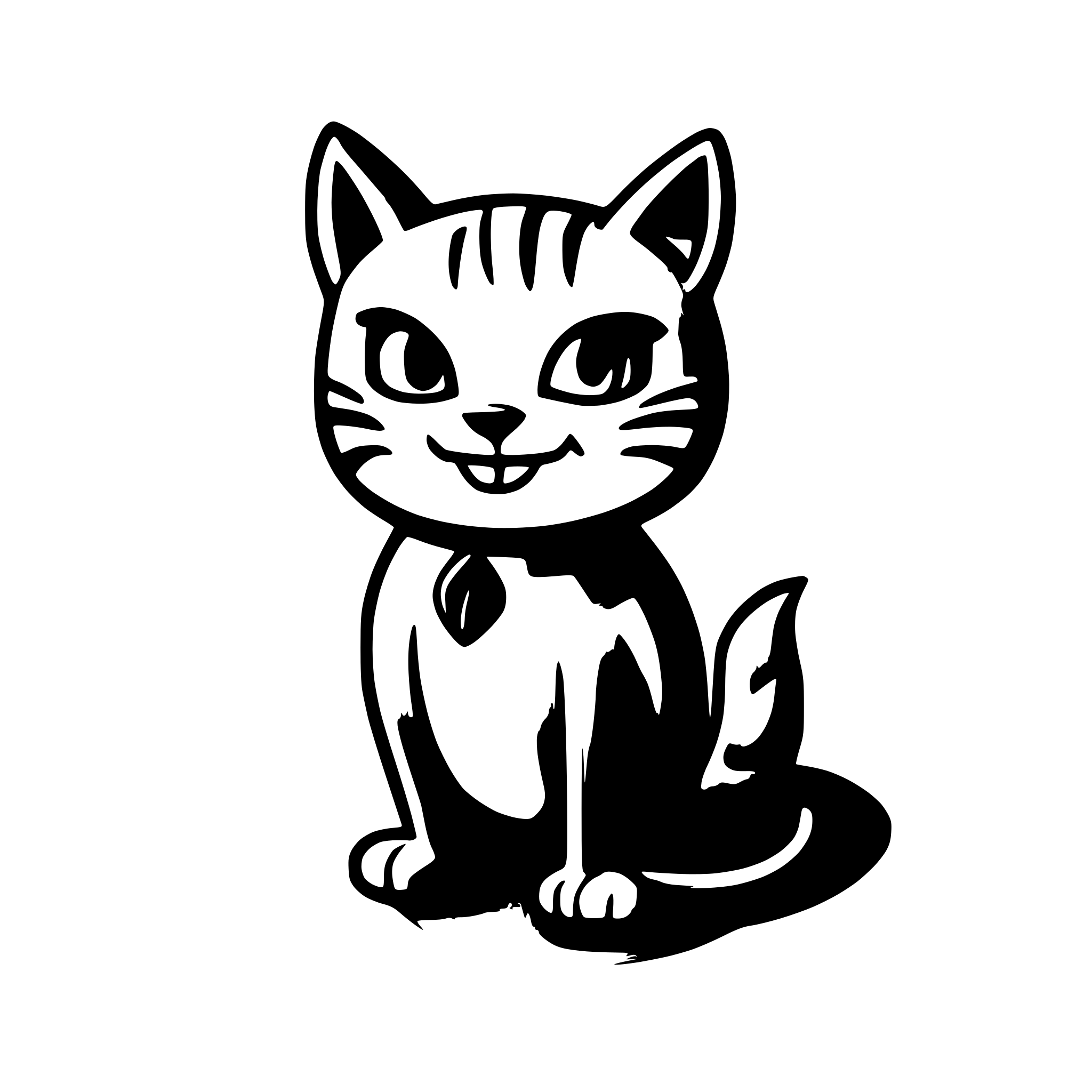 AI-generated SVG of a Design a retro cartoon-style mascot logo of a orange tabby cat with expressive green eyes and a slightly silly, lovable facial expression. The cat should be sitting upright with a friendly smile and giving a thumbs-up gesture, similar to vintage American food mascots from the 1960s. Use bold red and white colors only, with thick outlines and simplified shapes to give it a nostalgic, iconic feel. The style should feel warm, fun, and inviting — suitable for a family-friendly brand or comfort food 