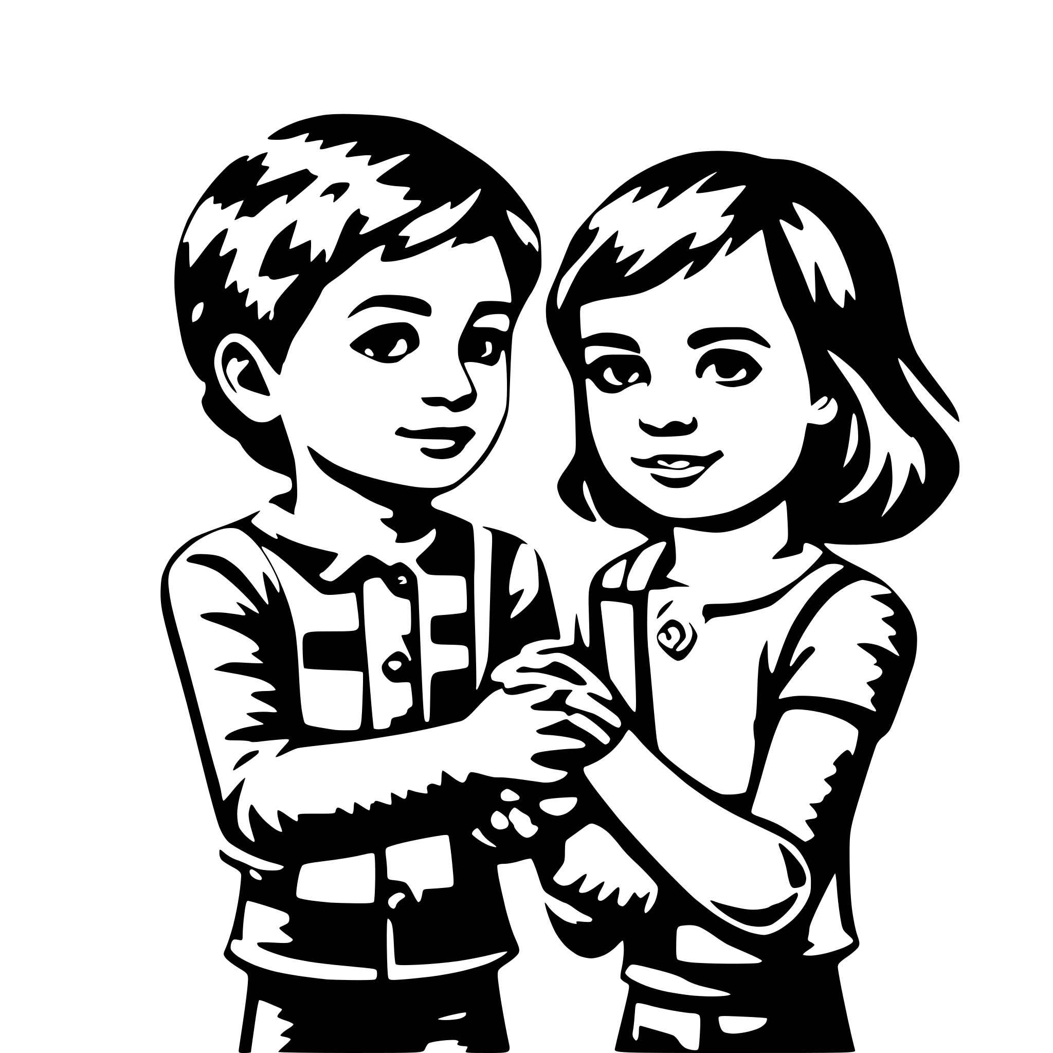 AI-generated SVG of a some childs who holding on their hands AI-generated SVG of a some childs who holding on their hands