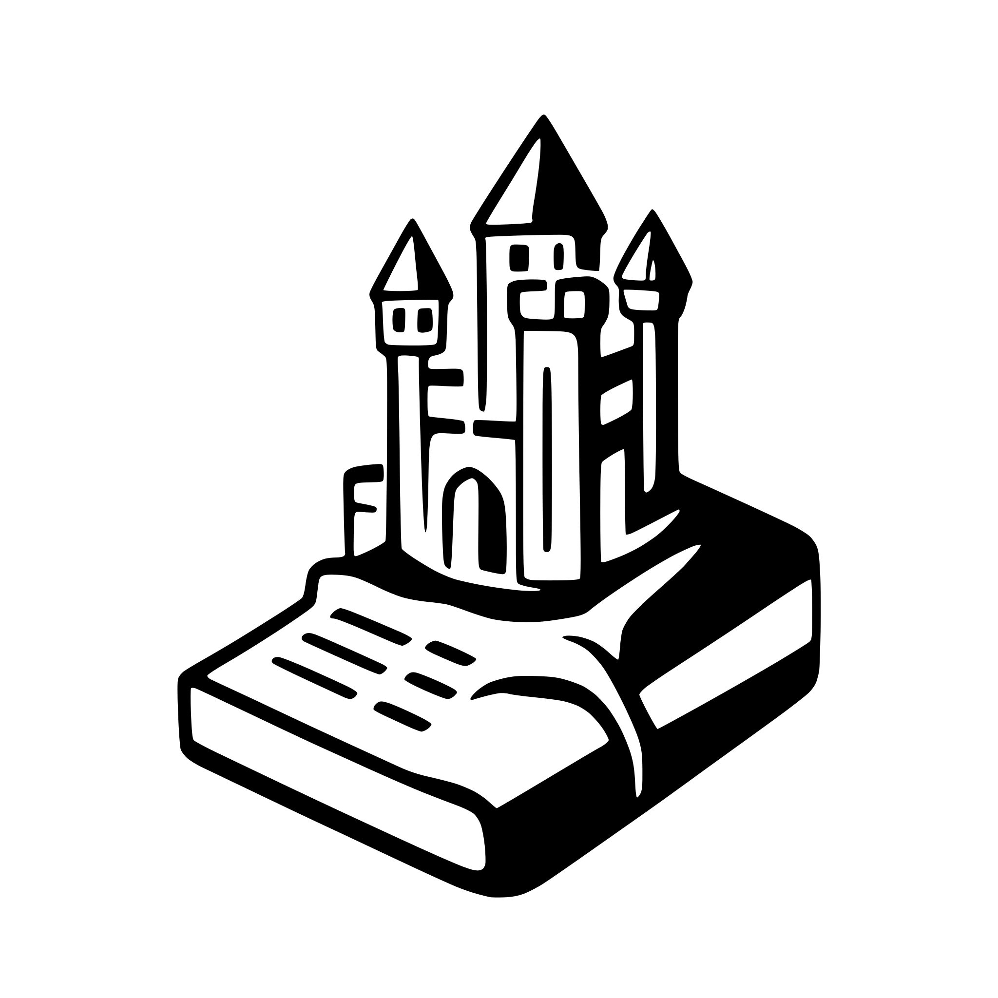 AI-generated SVG of a a logo that looks like a castle keep and a book at the same time