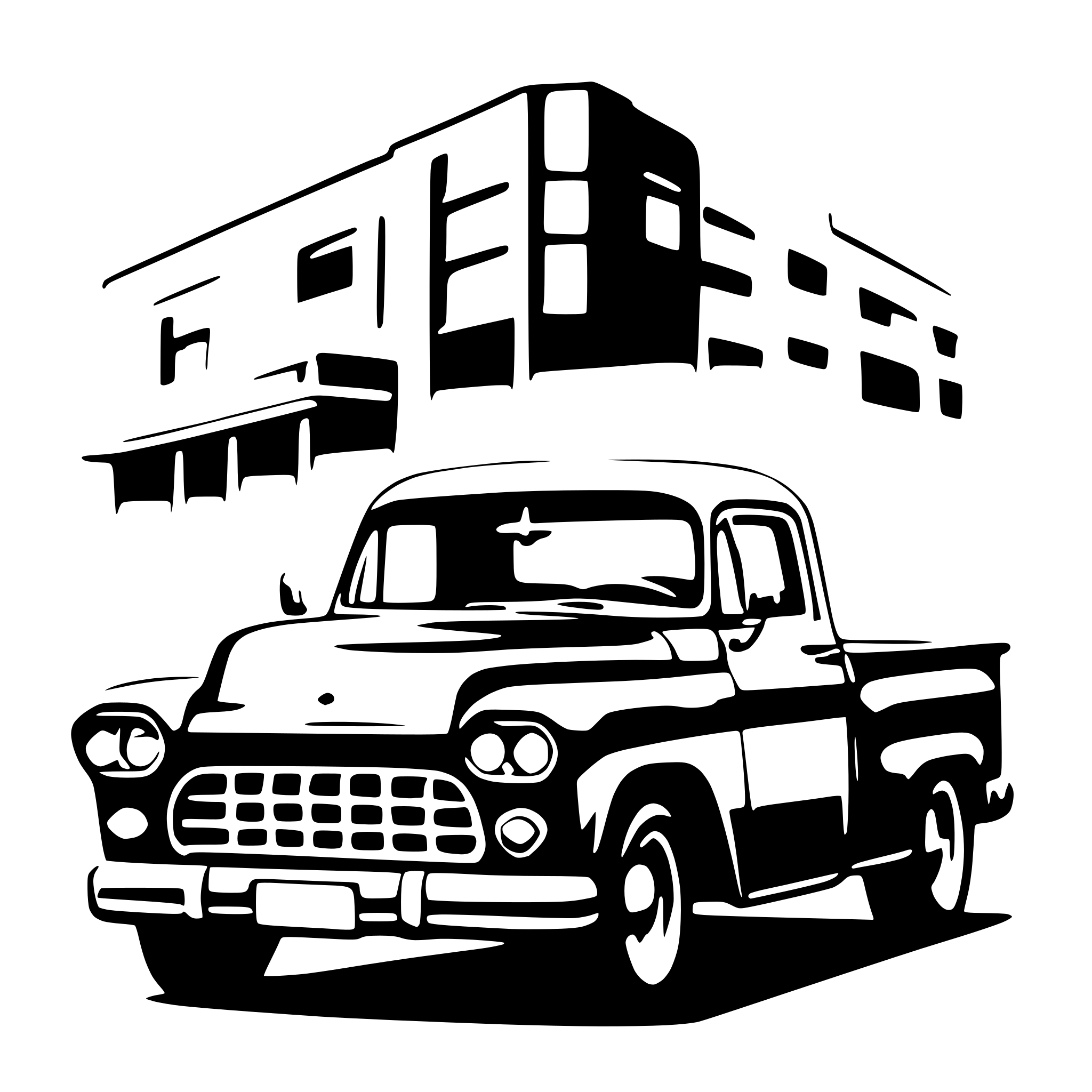 AI-generated SVG of a 1959 fleetside pickup