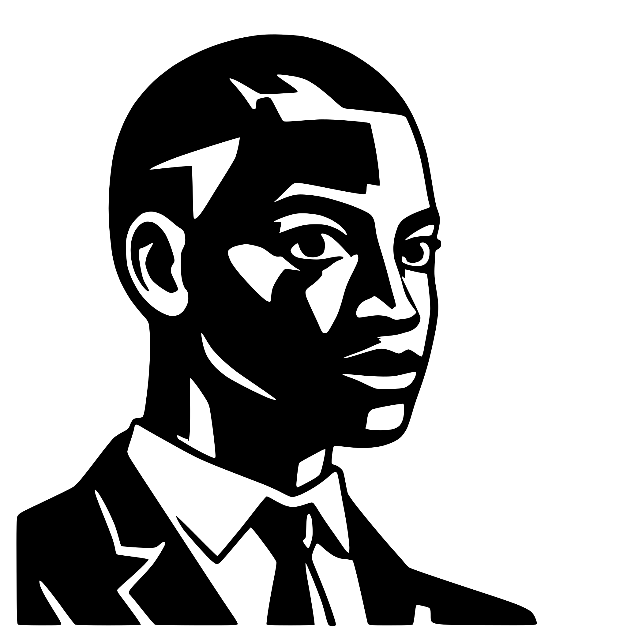 AI-generated SVG of a I need an icon with parameters width="32" height="32" viewBox="0 0 768 682". It should be a black man's head profile.