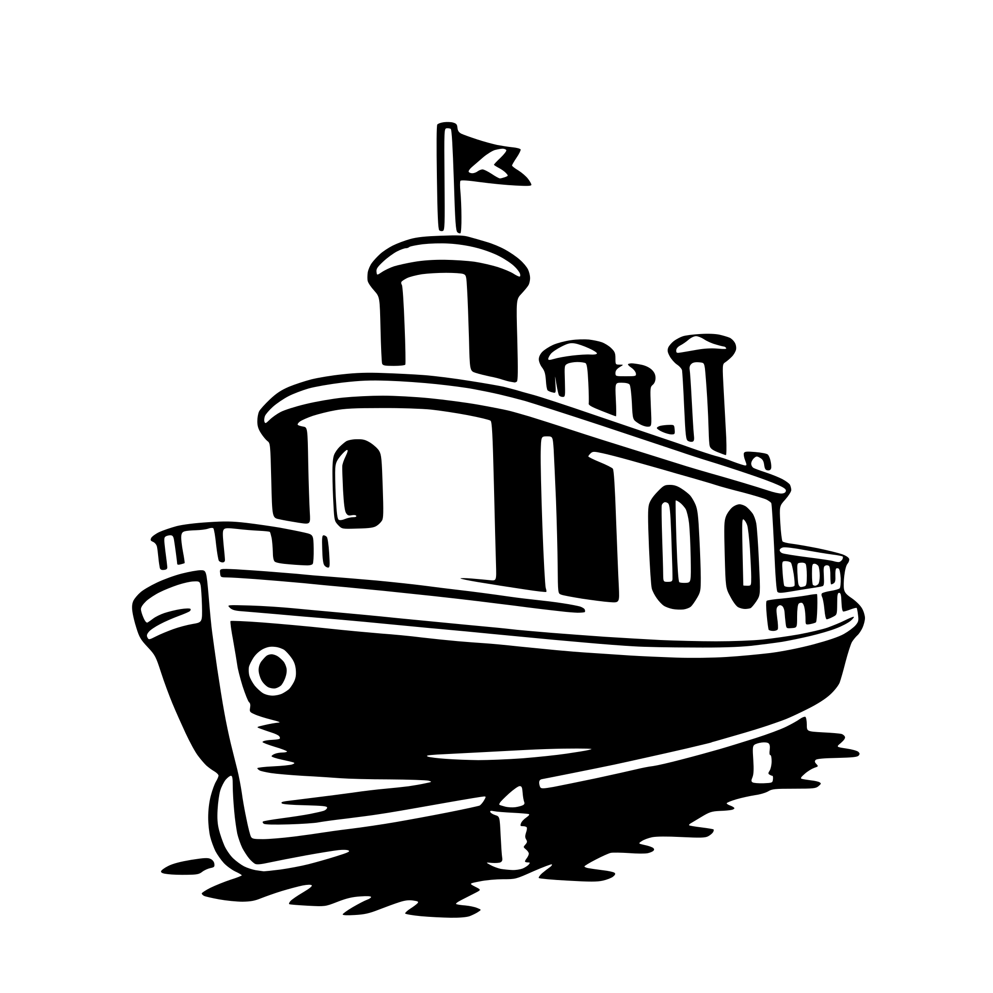 AI-generated SVG of a steamer