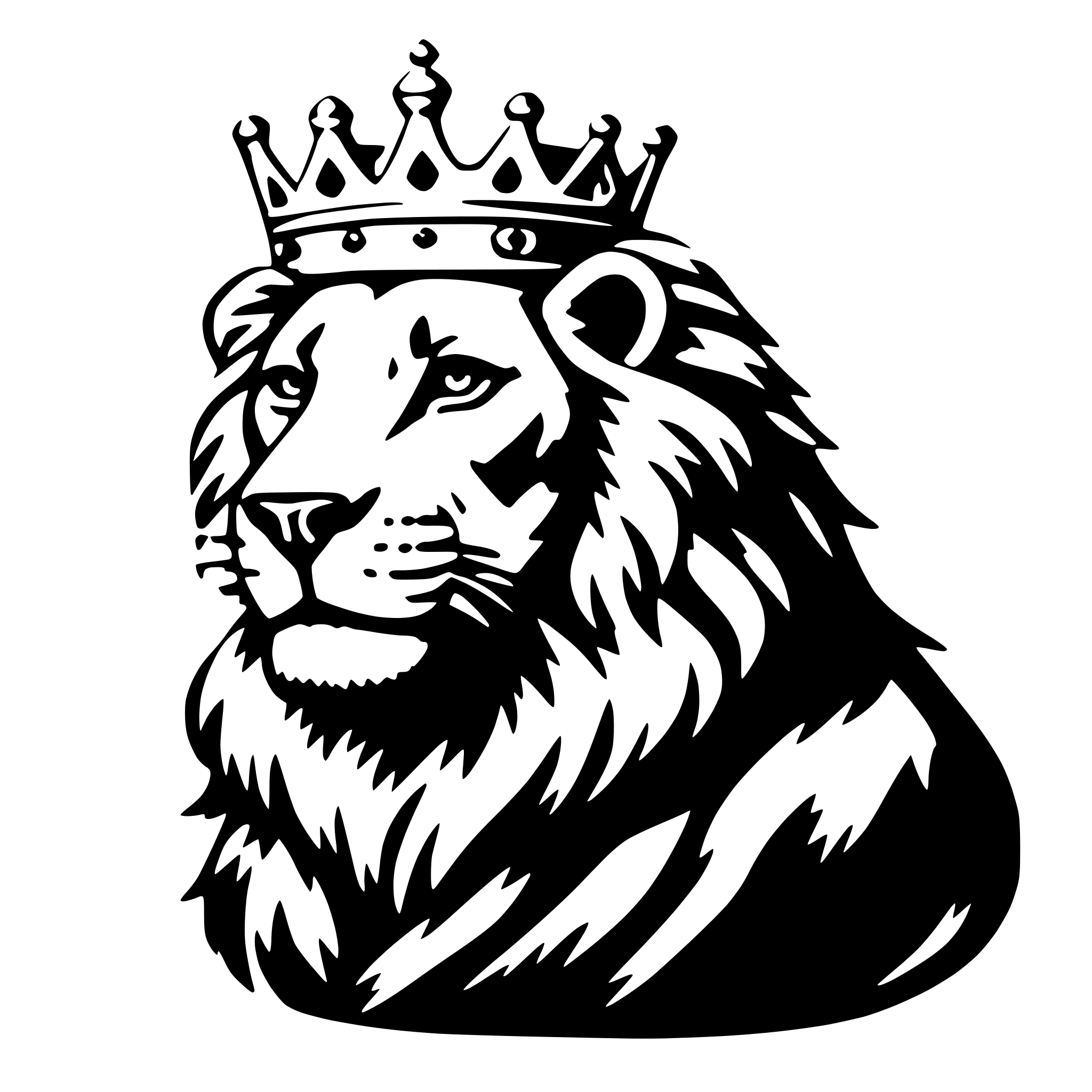 AI-generated SVG of a lion with crown