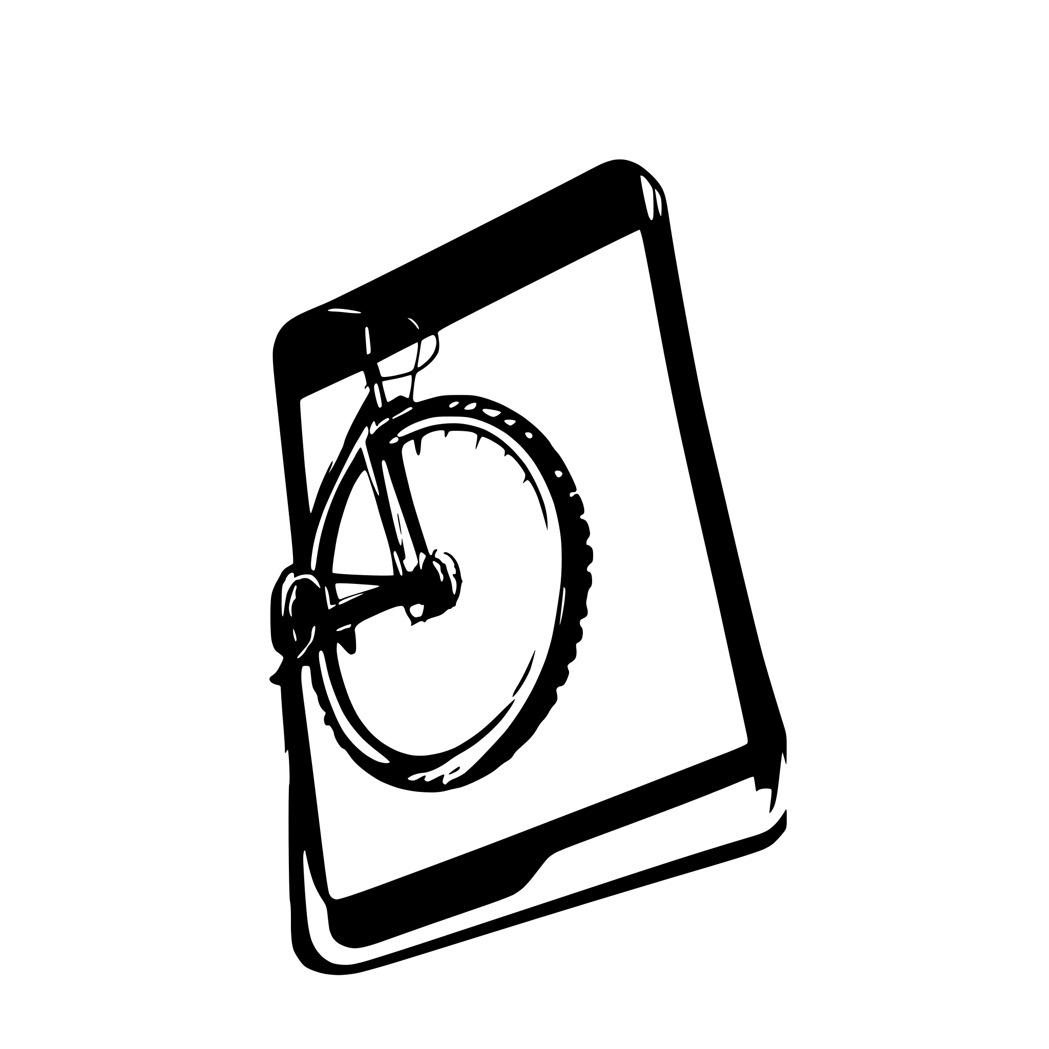 AI-generated SVG of a mountainbike breaking out of a picture frame