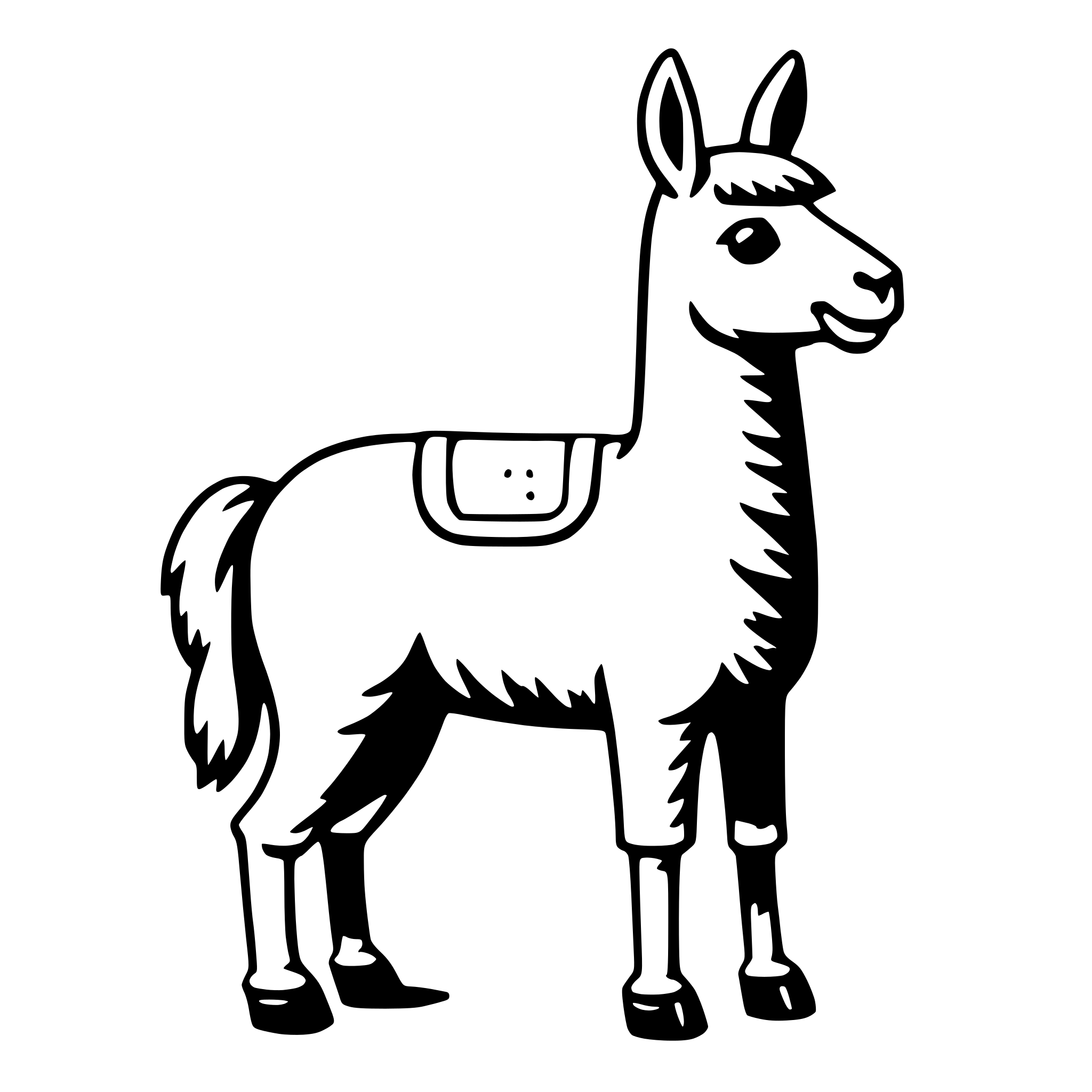 AI-generated SVG of 'llama in pajamas'