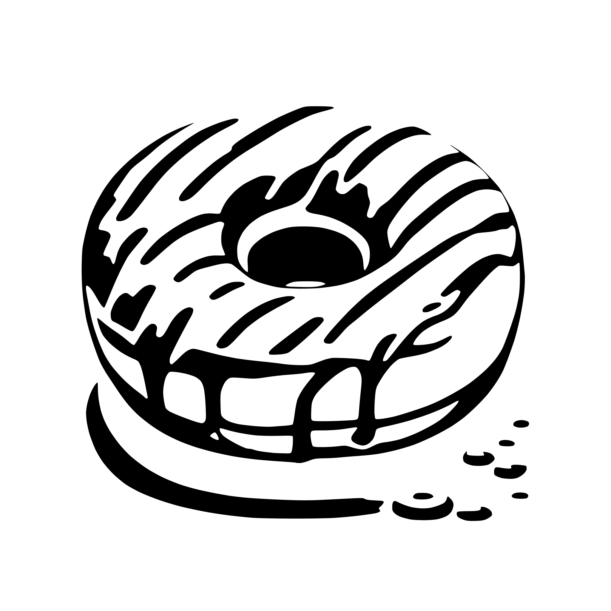 AI-generated SVG of a donut with white chocolatte and topping