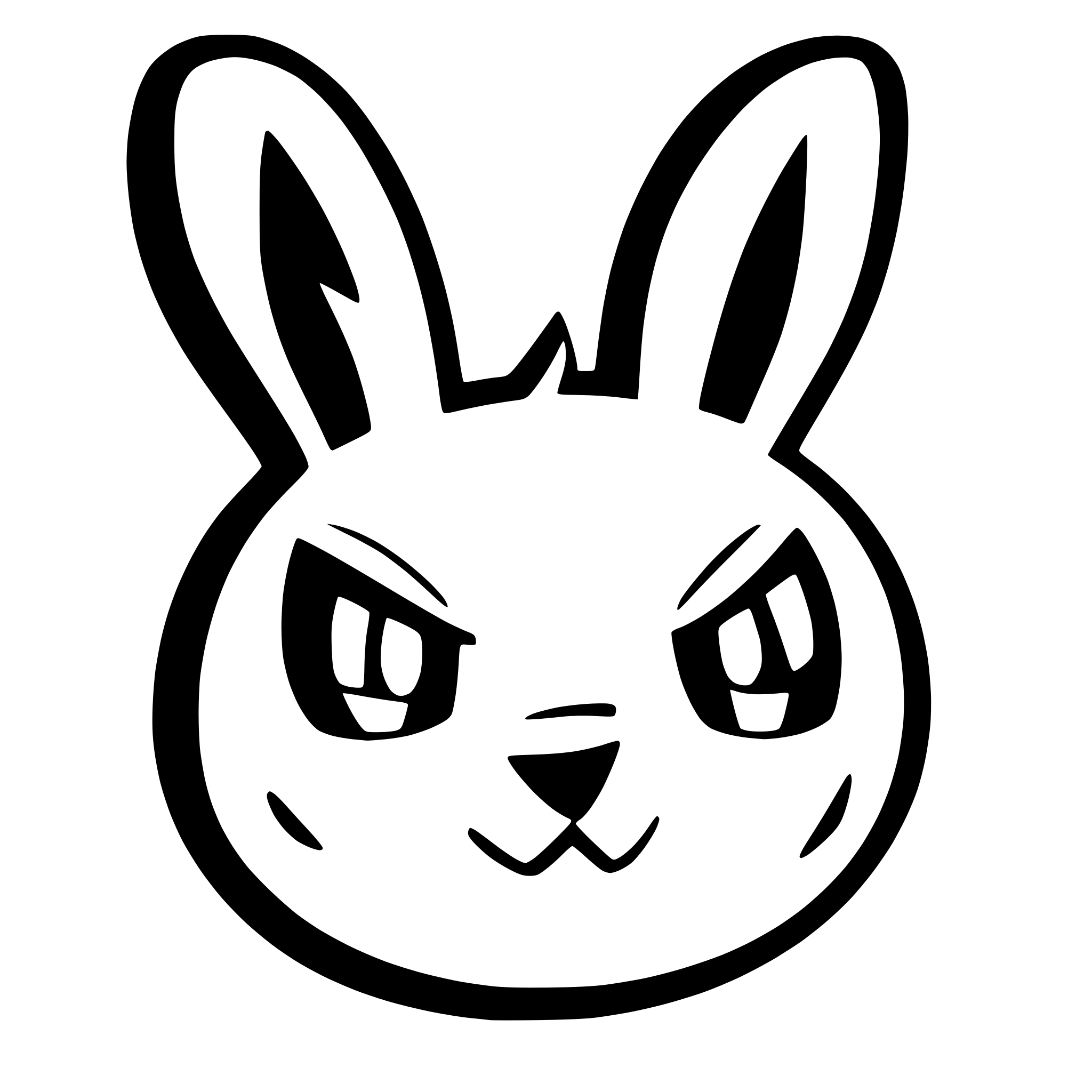 AI-generated SVG of a angry cartoon rabbit head