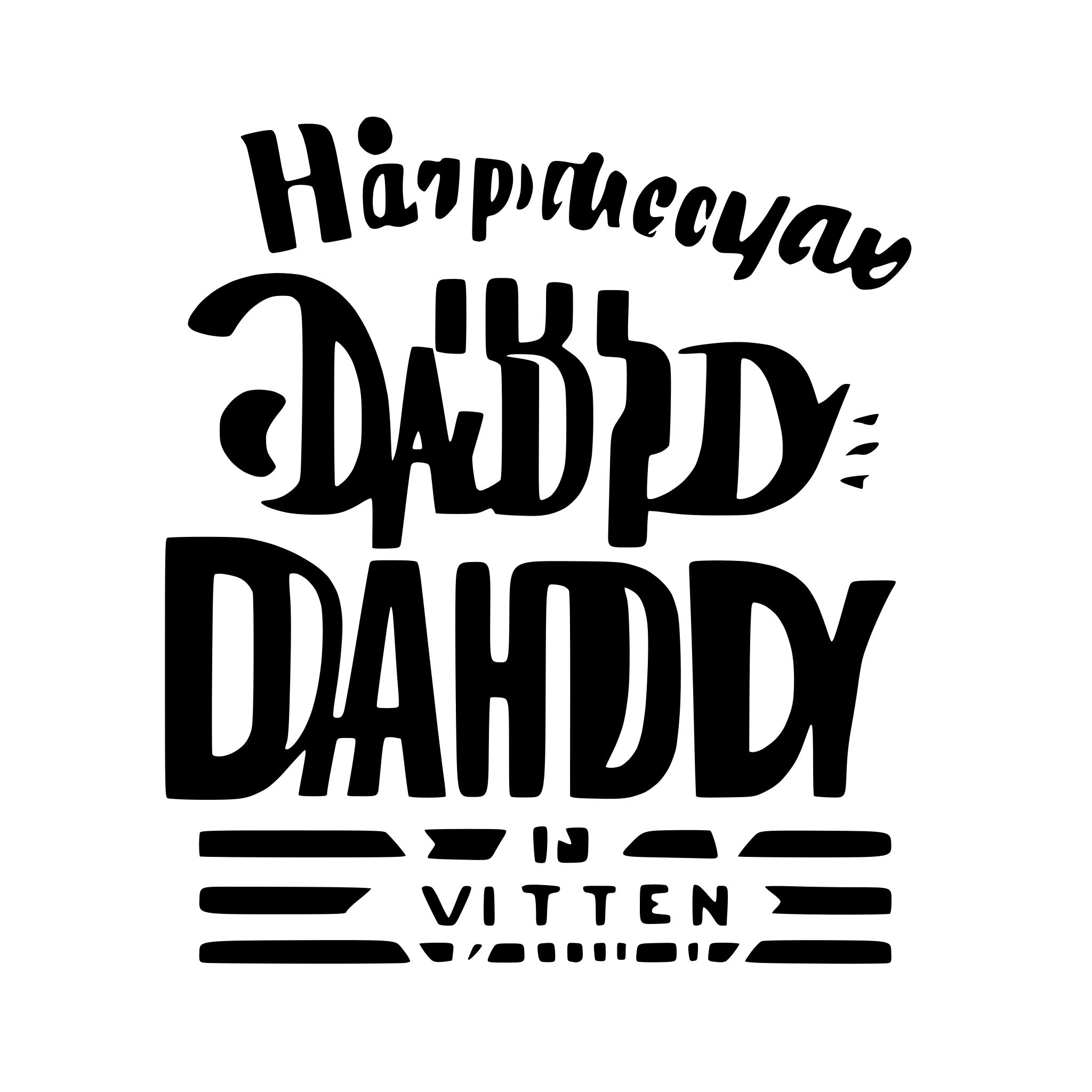 AI-generated SVG of 'Happy birthday daddy written in mix of font'