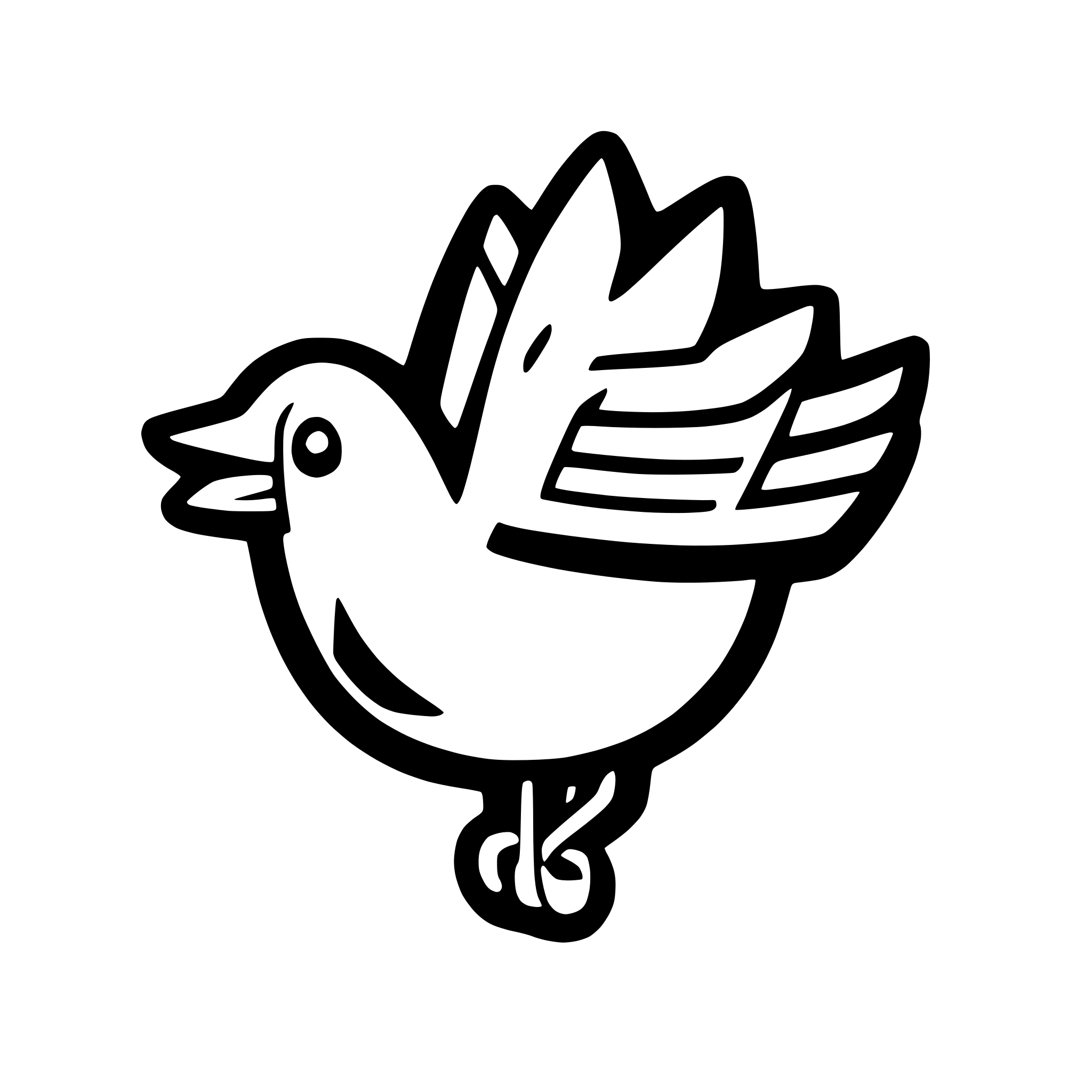 AI-generated SVG of 'instagram logo flying bird'