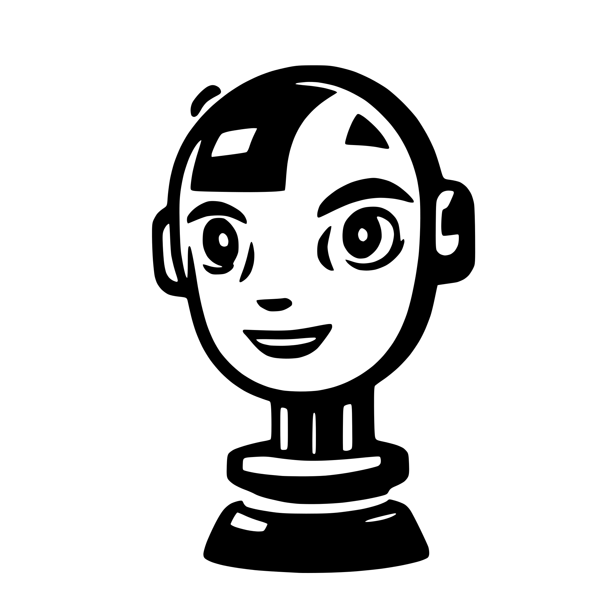 AI-generated SVG of a conversation bubble next to a robot head, minimalistic icon