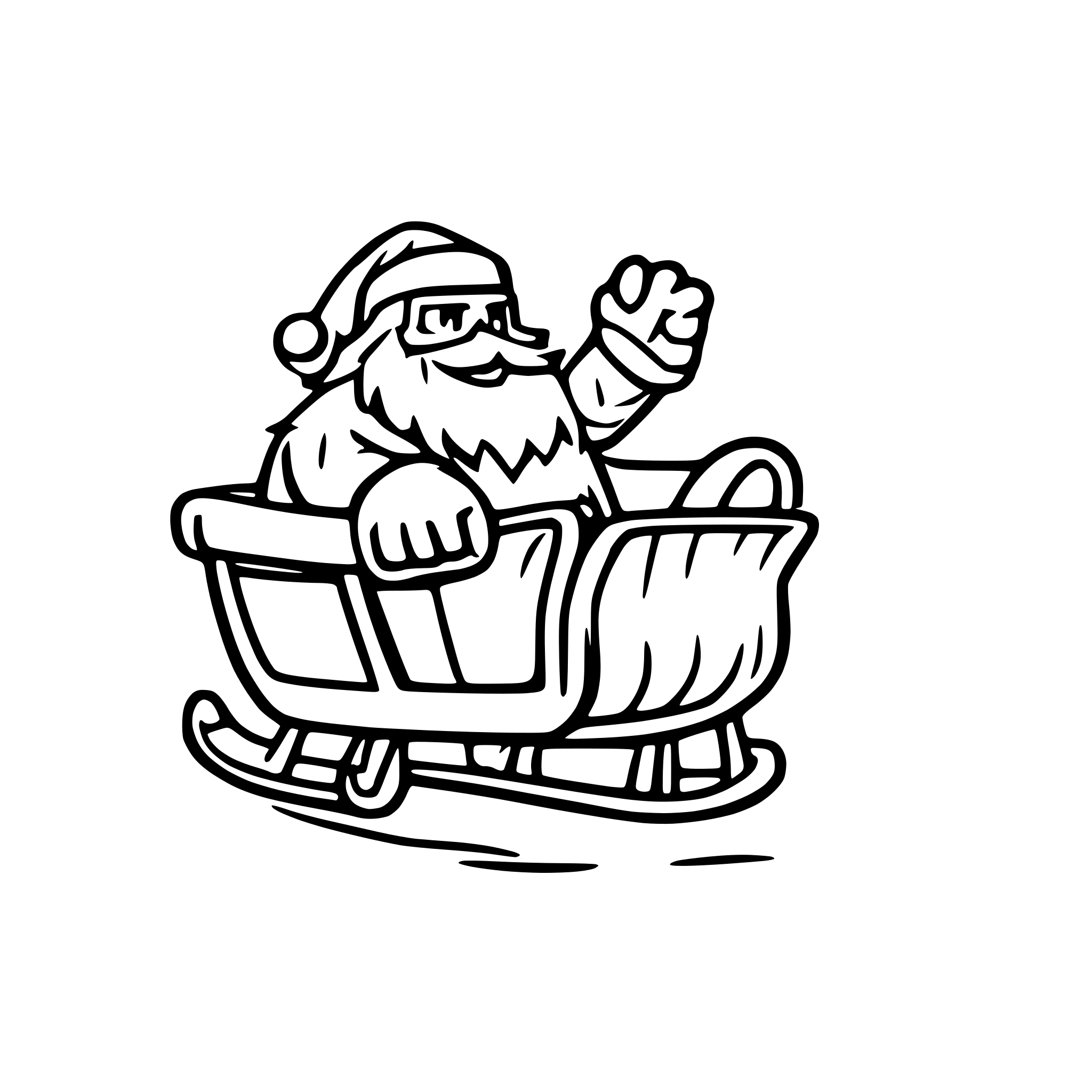 AI-generated SVG of 'Bigfoot riding santas sleigh'
