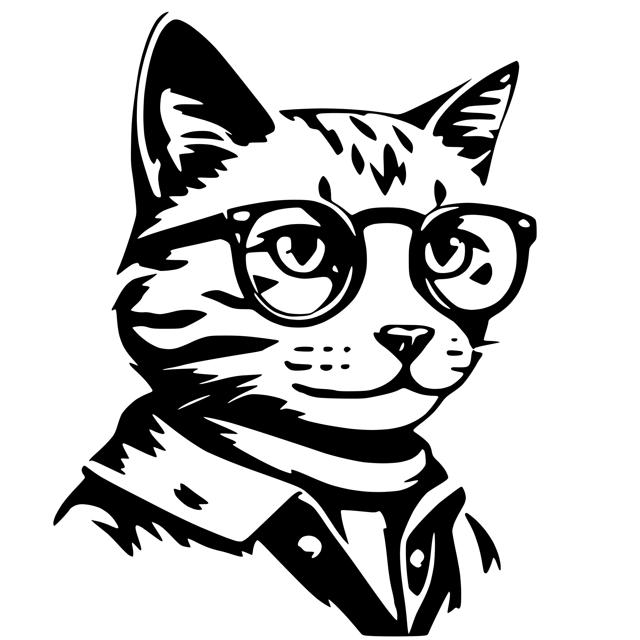 AI-generated SVG of 'Hipster Kitty'