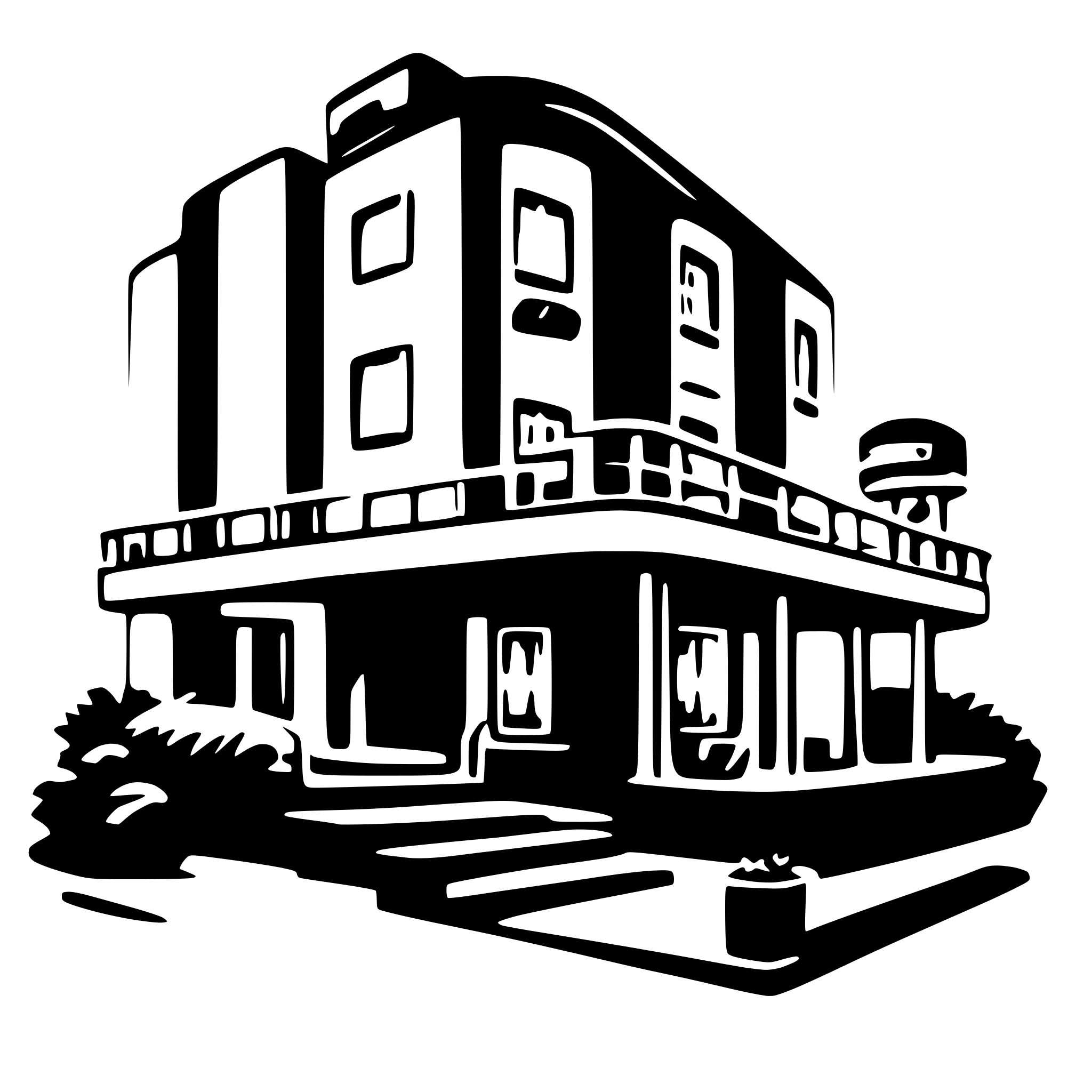 AI-generated SVG of a hotel