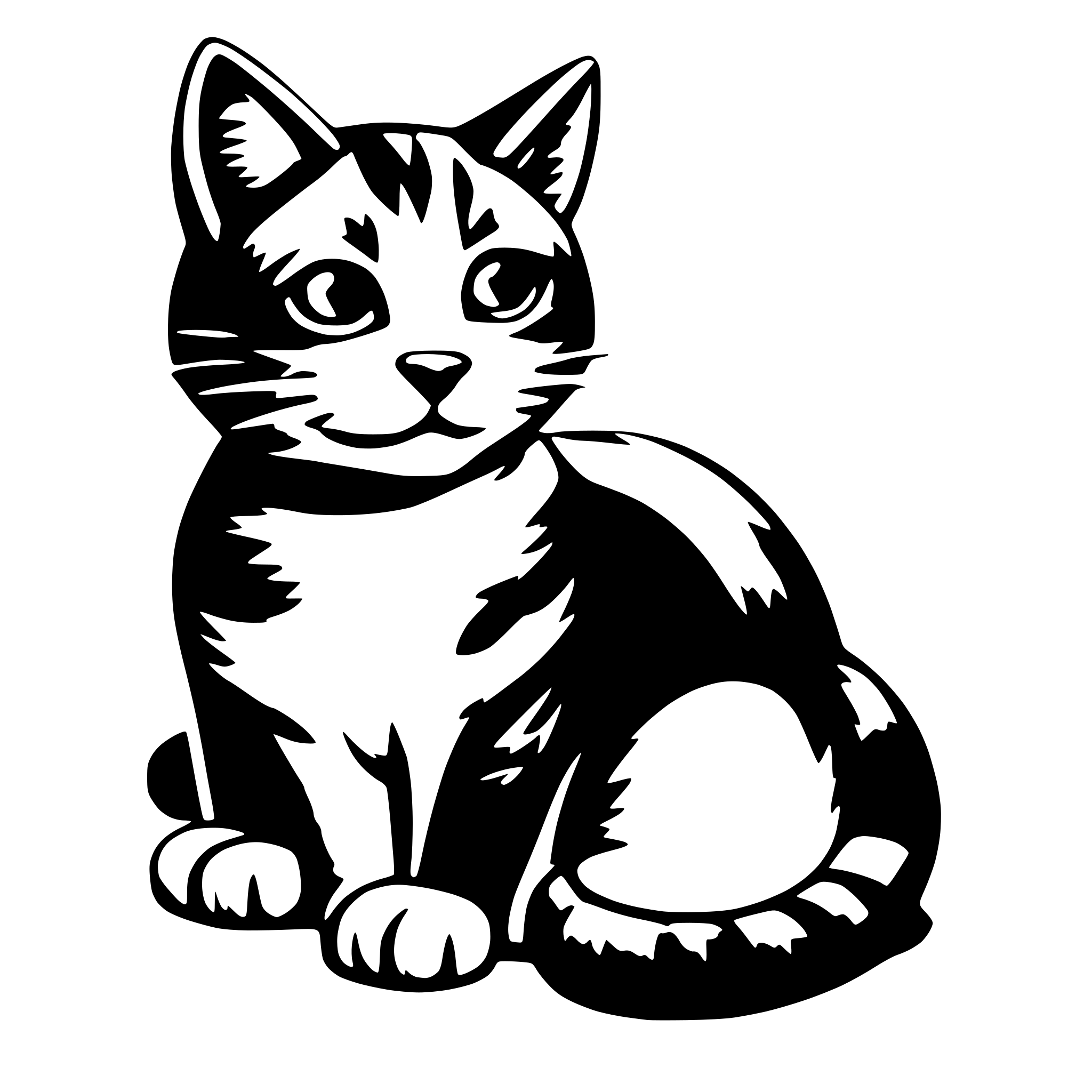 AI-generated SVG of 'a playful cat'
