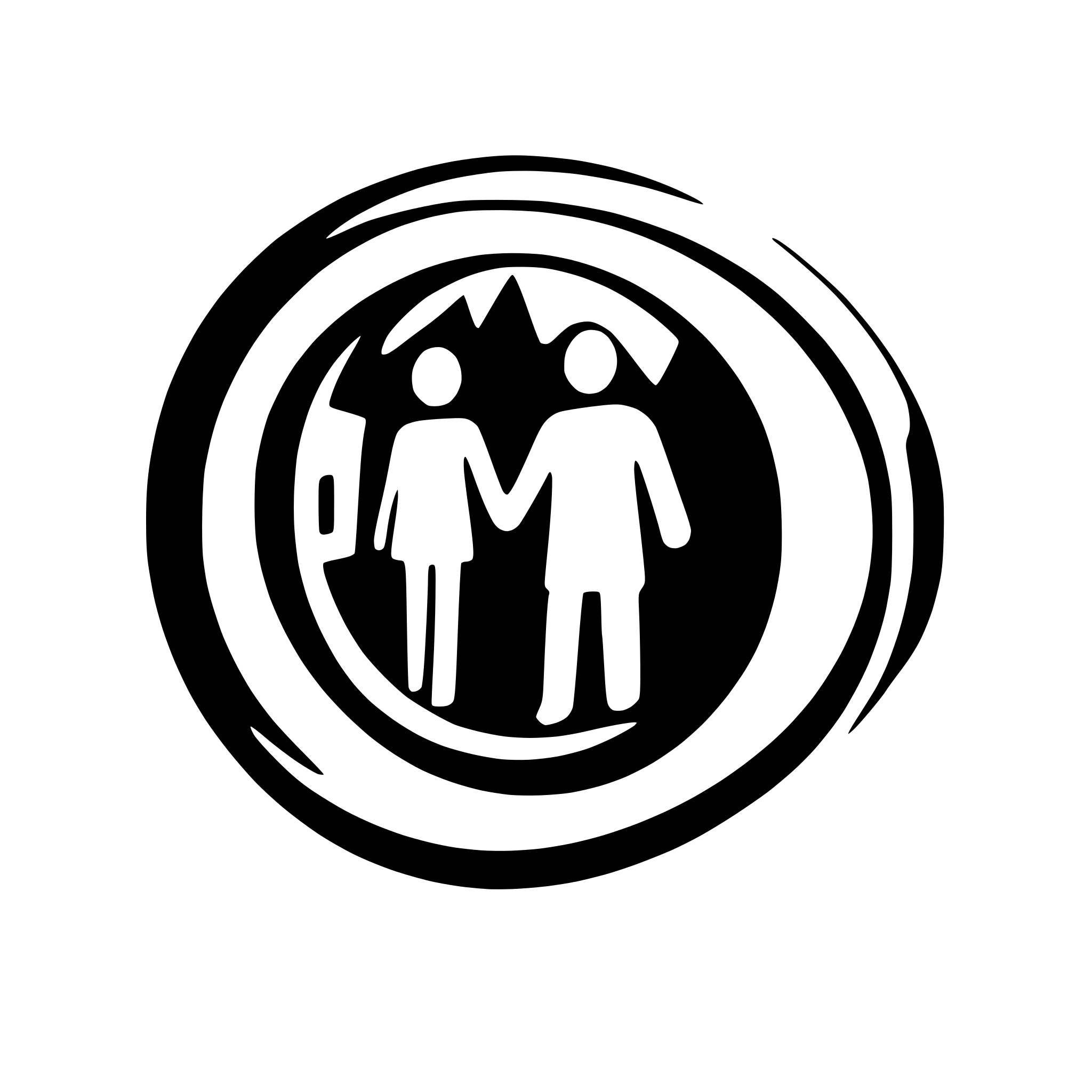 AI-generated SVG of a Next Generation of internet, project logo, 5 people are standing hand in hand around the world