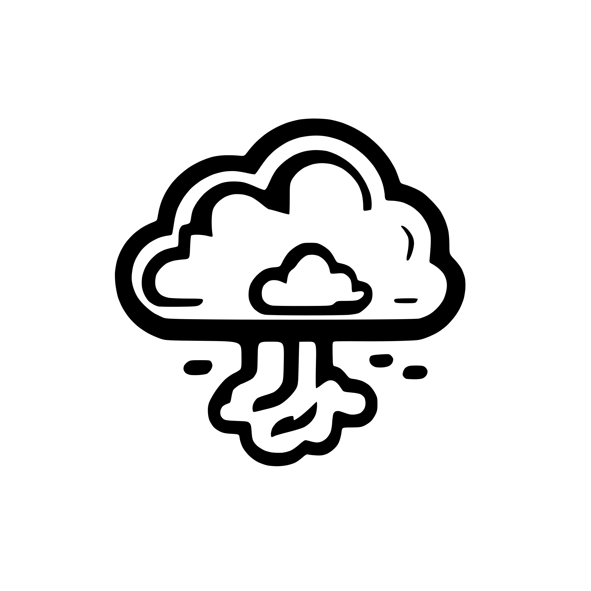 AI-generated SVG of a Simple cloud icon with outline only and abstract lines breaking apart the solid cloud