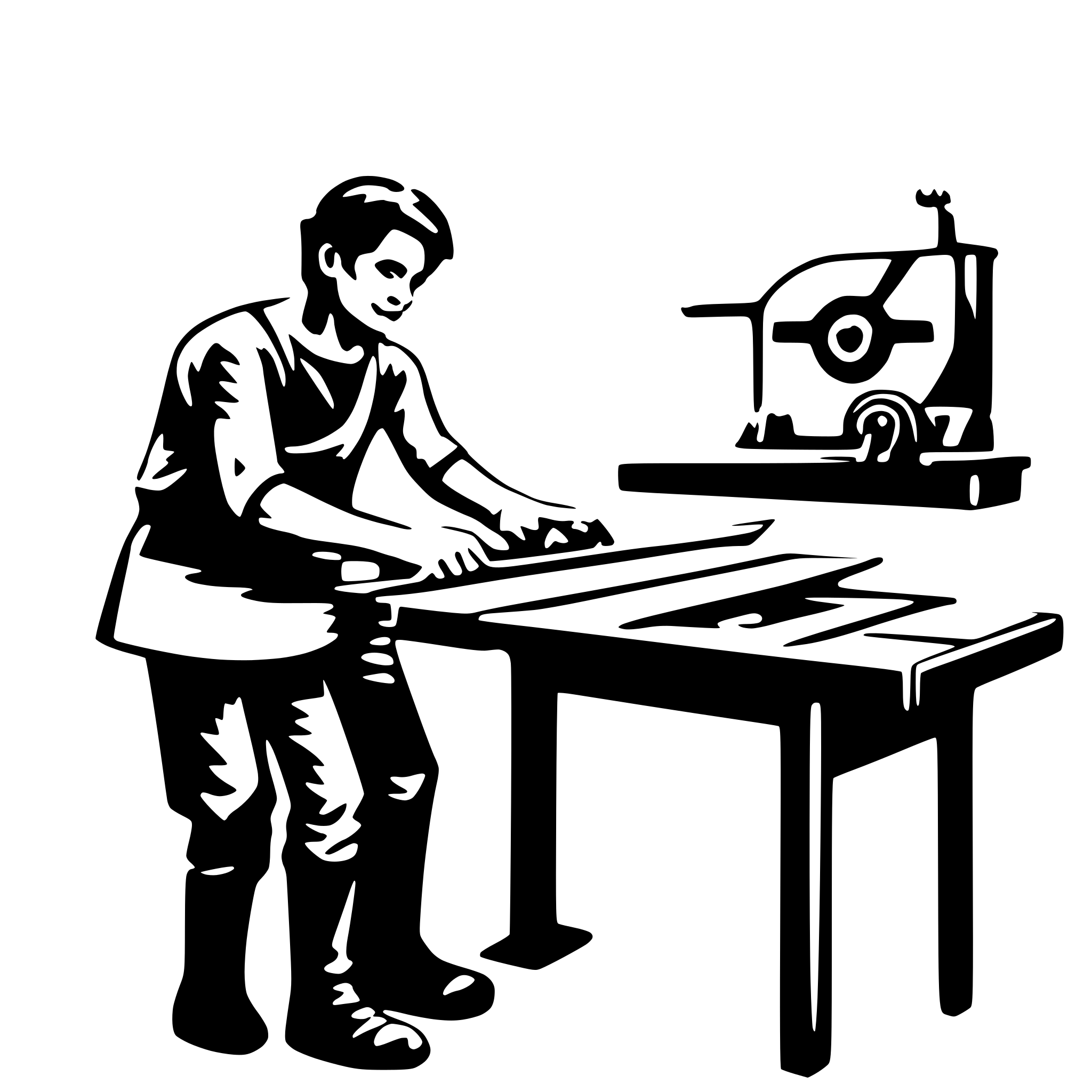 AI-generated SVG of 'man with table saw'