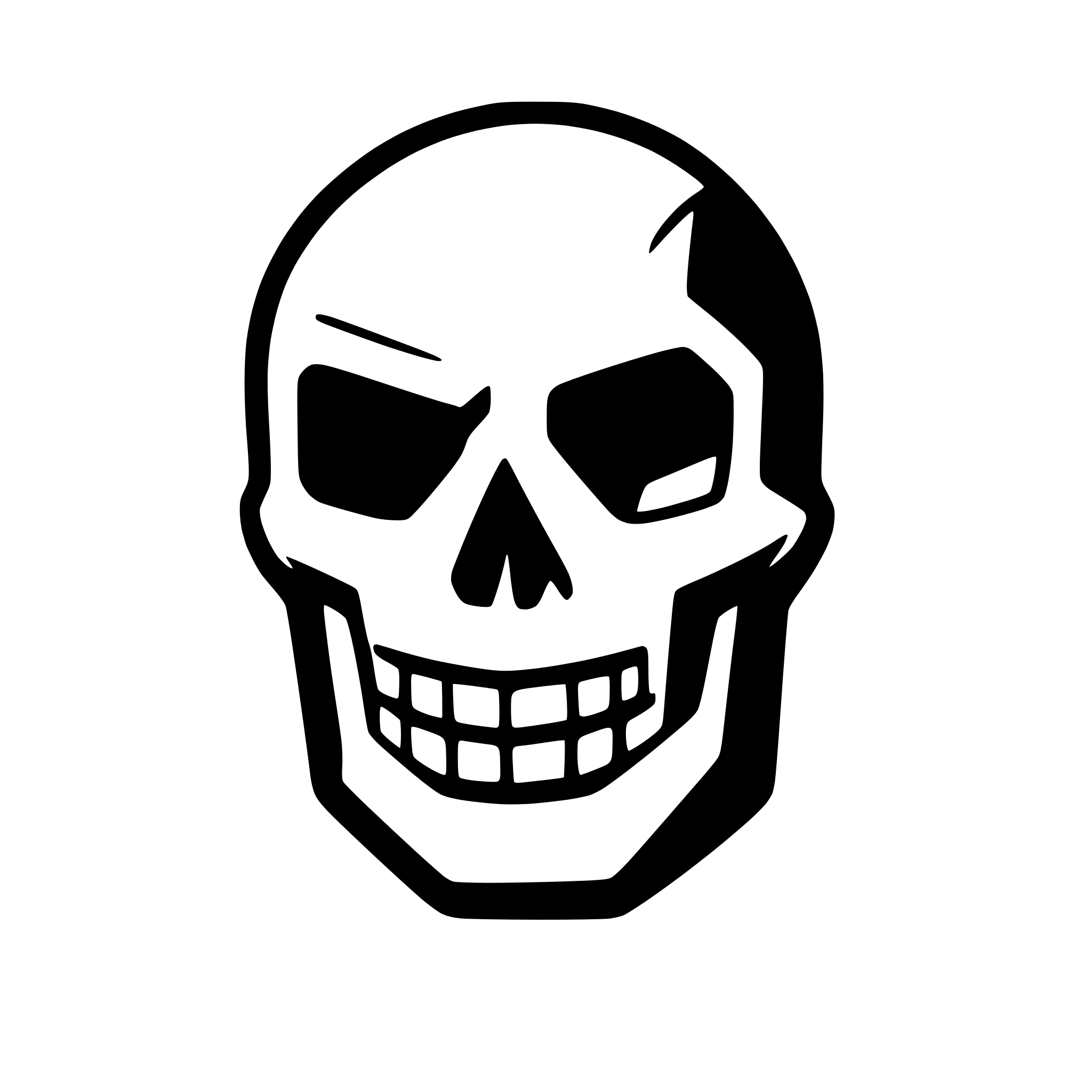 AI-generated SVG of 'skull icon, low poly'