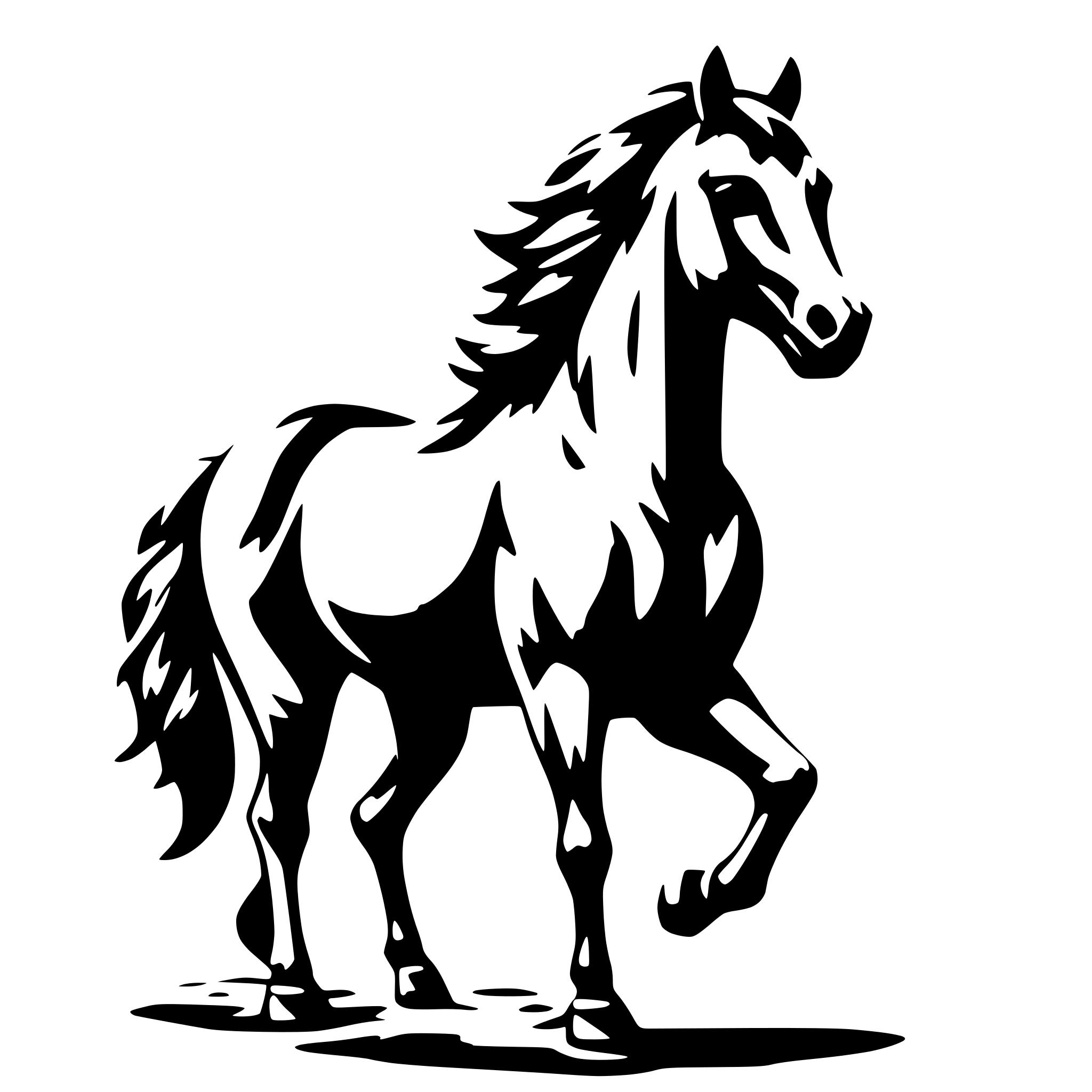 AI-generated SVG of a filled horse siluette