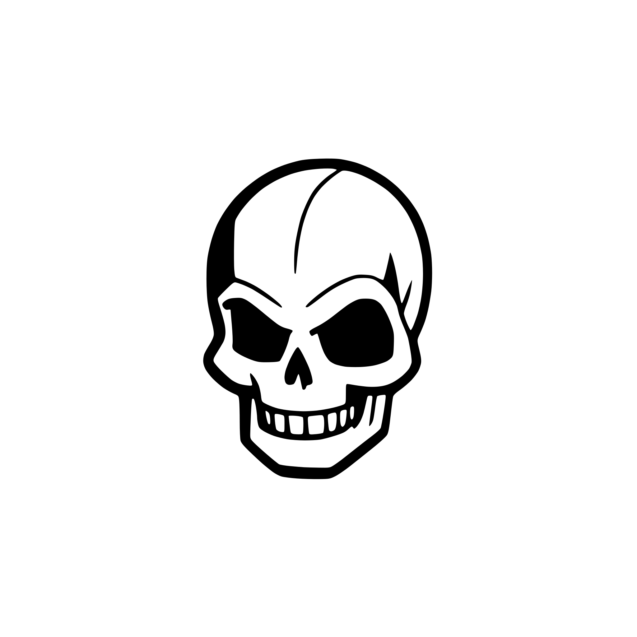AI-generated SVG of a minimalize simple skull