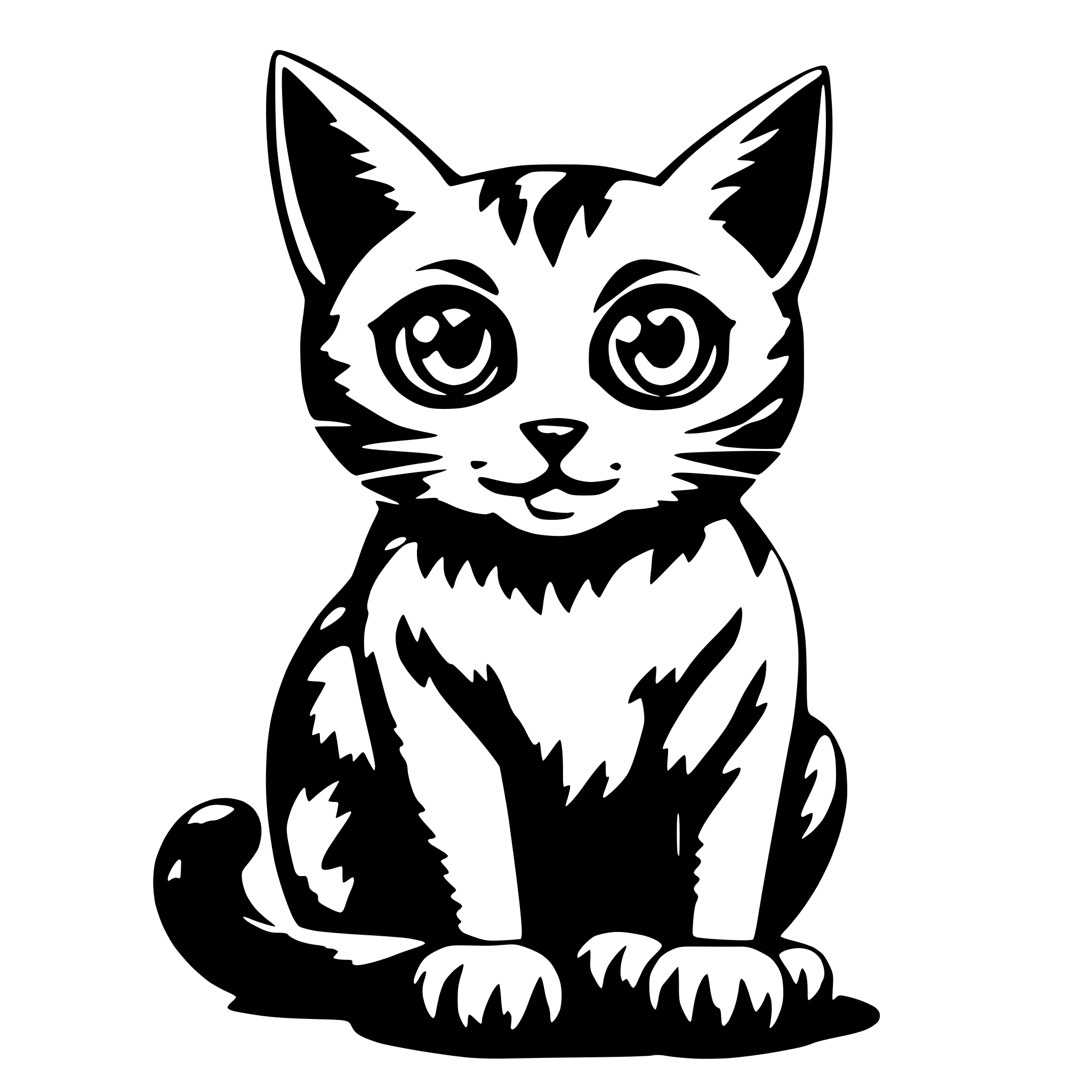 AI-generated SVG of 'a cat with huge eyes'