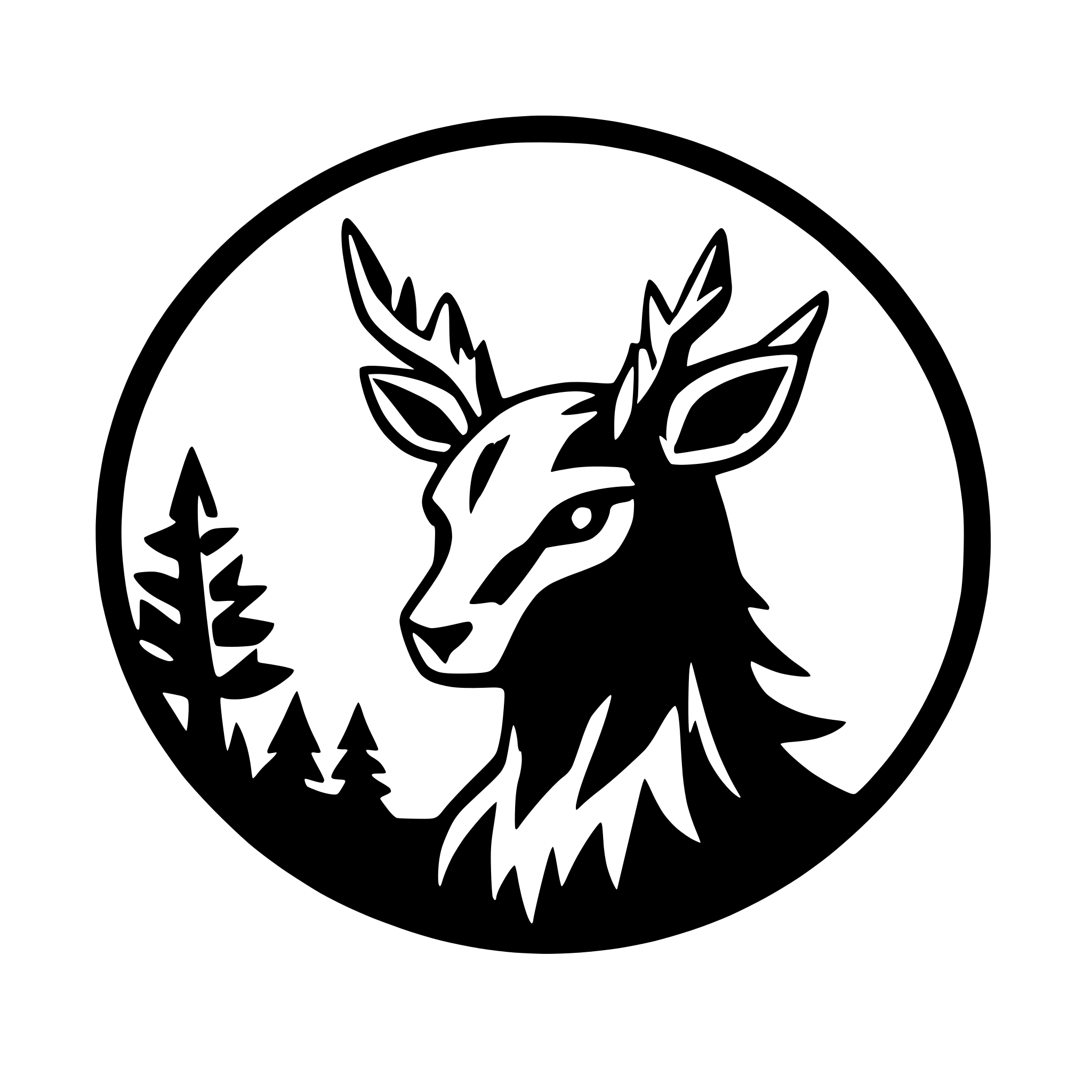 AI-generated SVG of a blue kirin deer circular