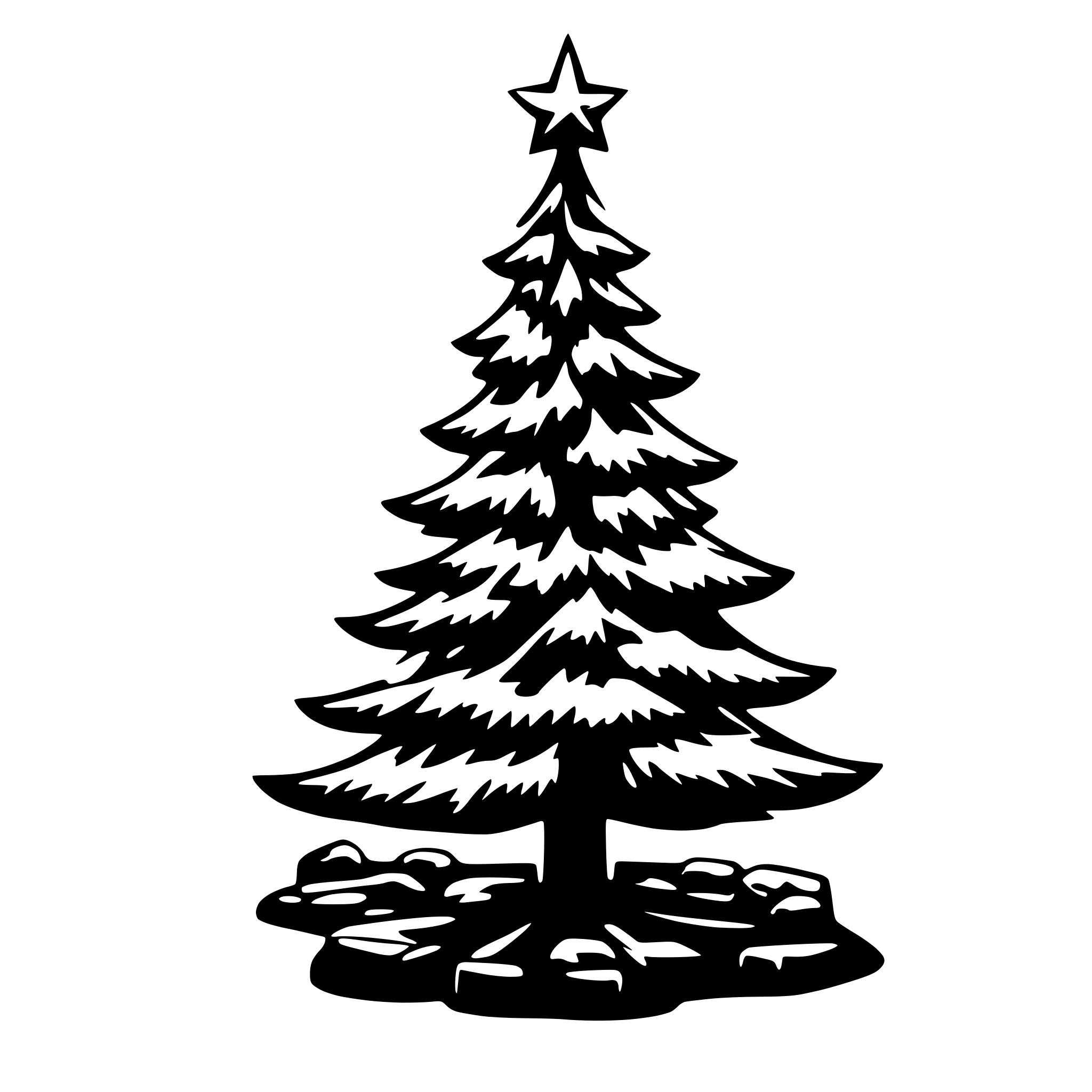 AI-generated SVG of a Christmas tree with lights