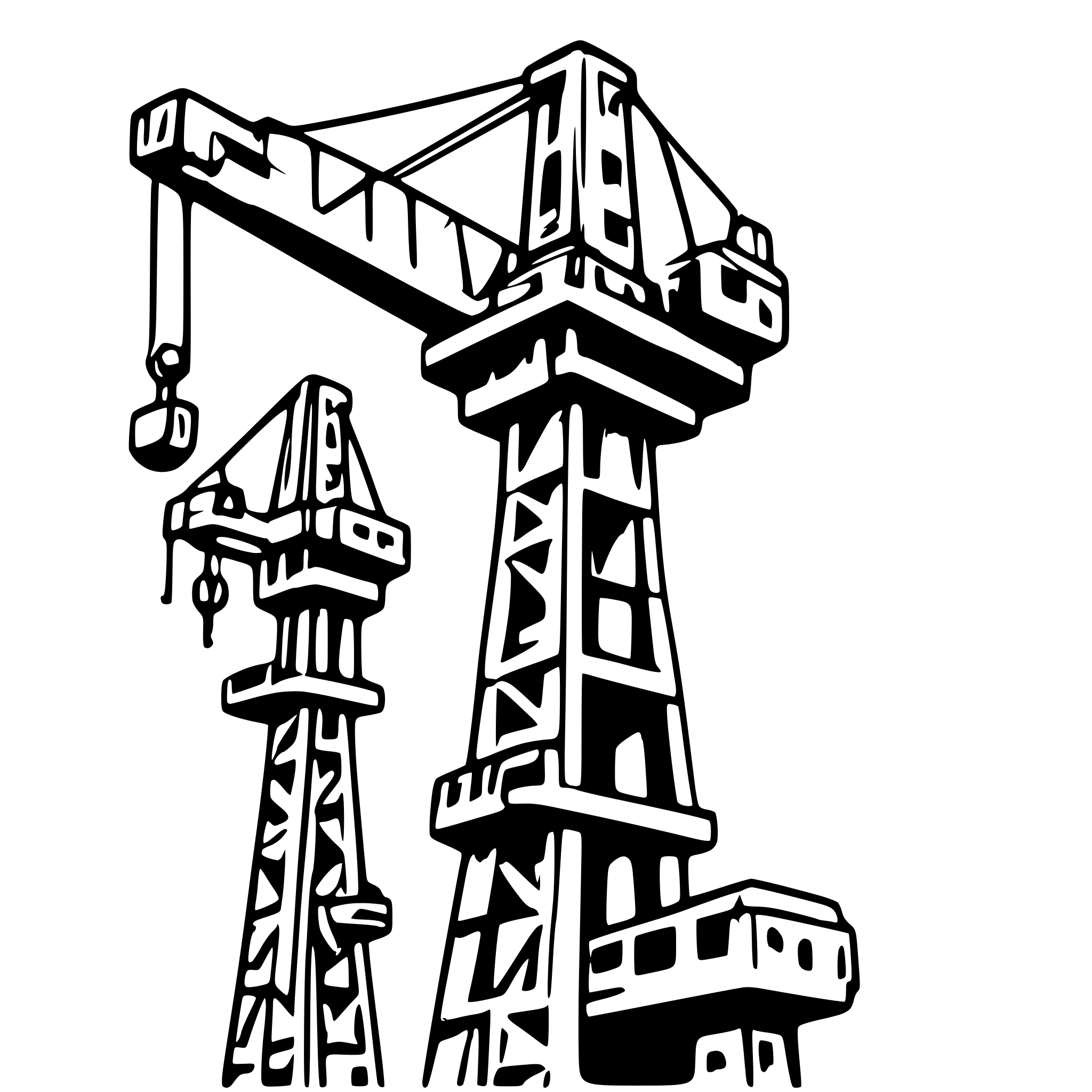 AI-generated SVG of 'realistic tower crane fleet'