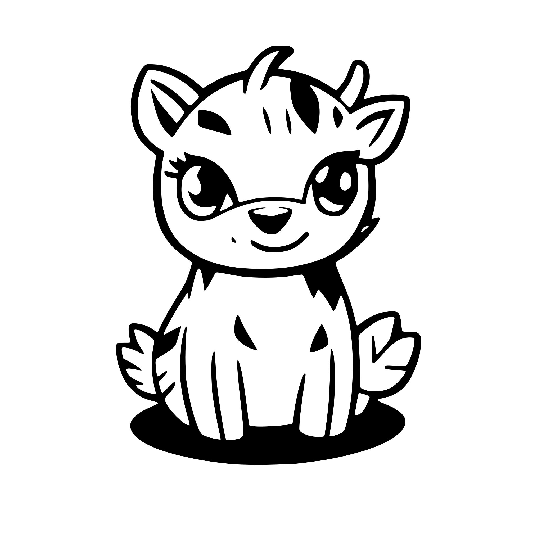 AI-generated SVG of a coloring page animal