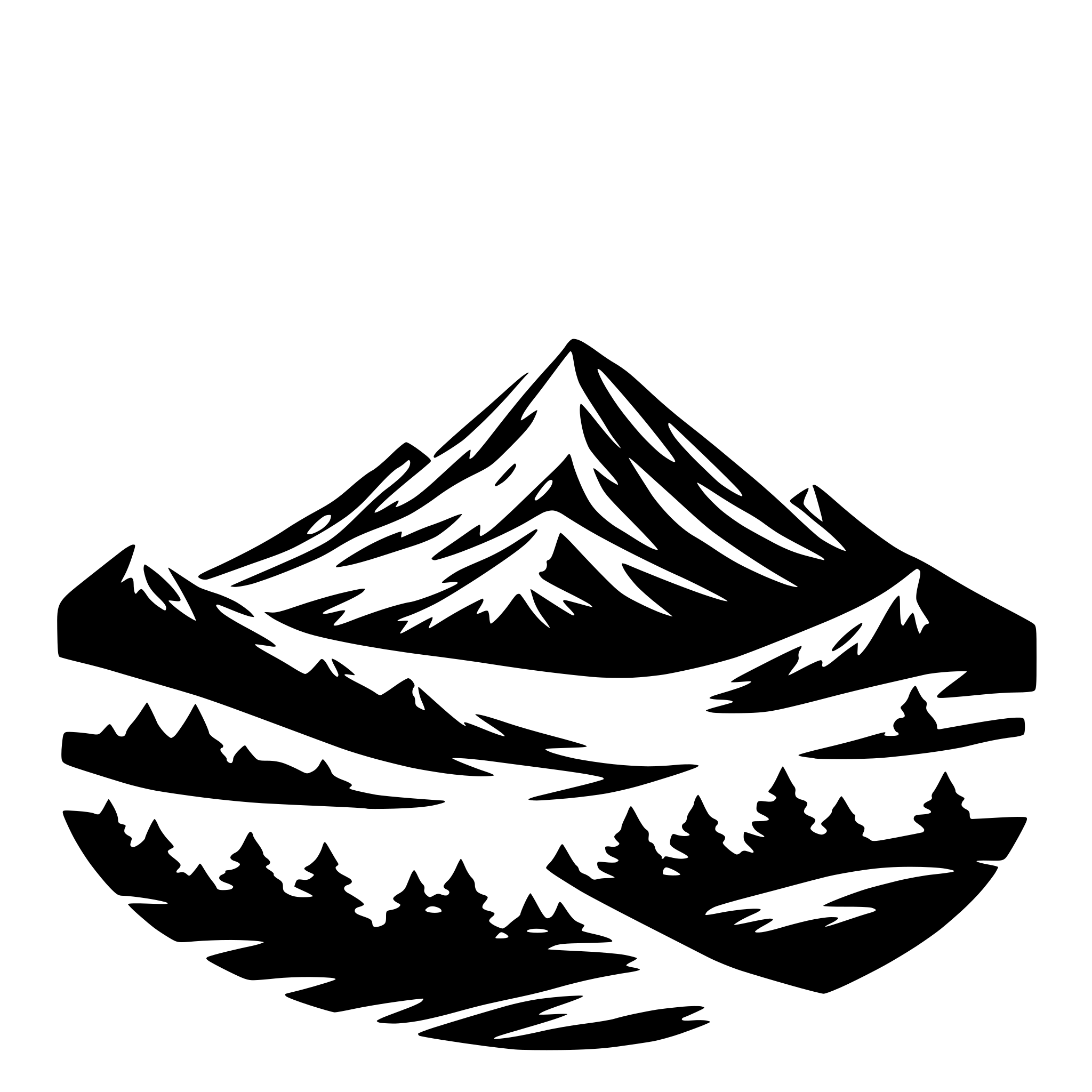 AI-generated SVG of 'a mountain with rising sun'