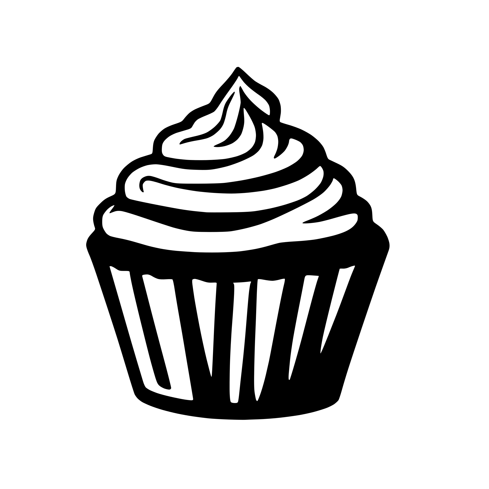 AI-generated SVG of a outline of a cupcake with nothing in the middle no details
