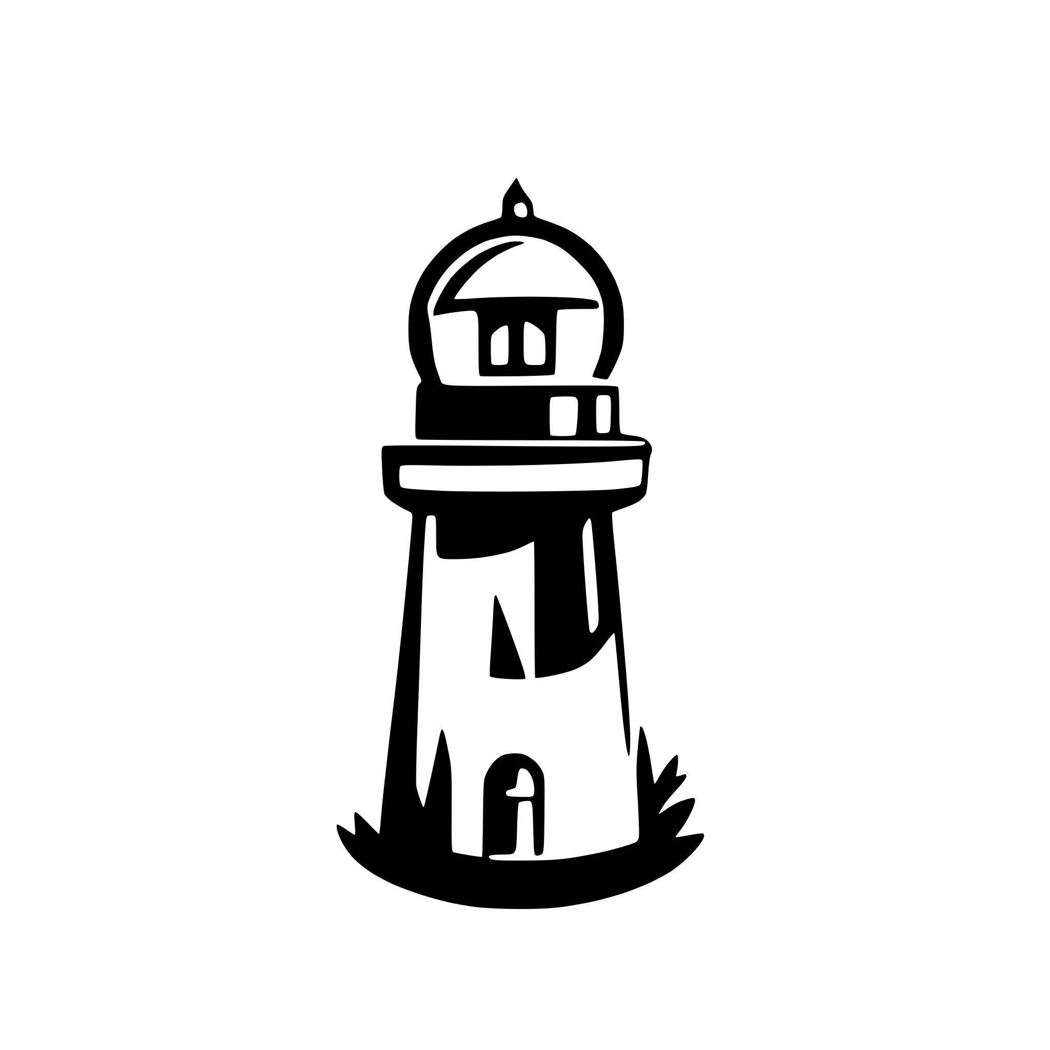 AI-generated SVG of a minimal simple silhouette lighthouse shade