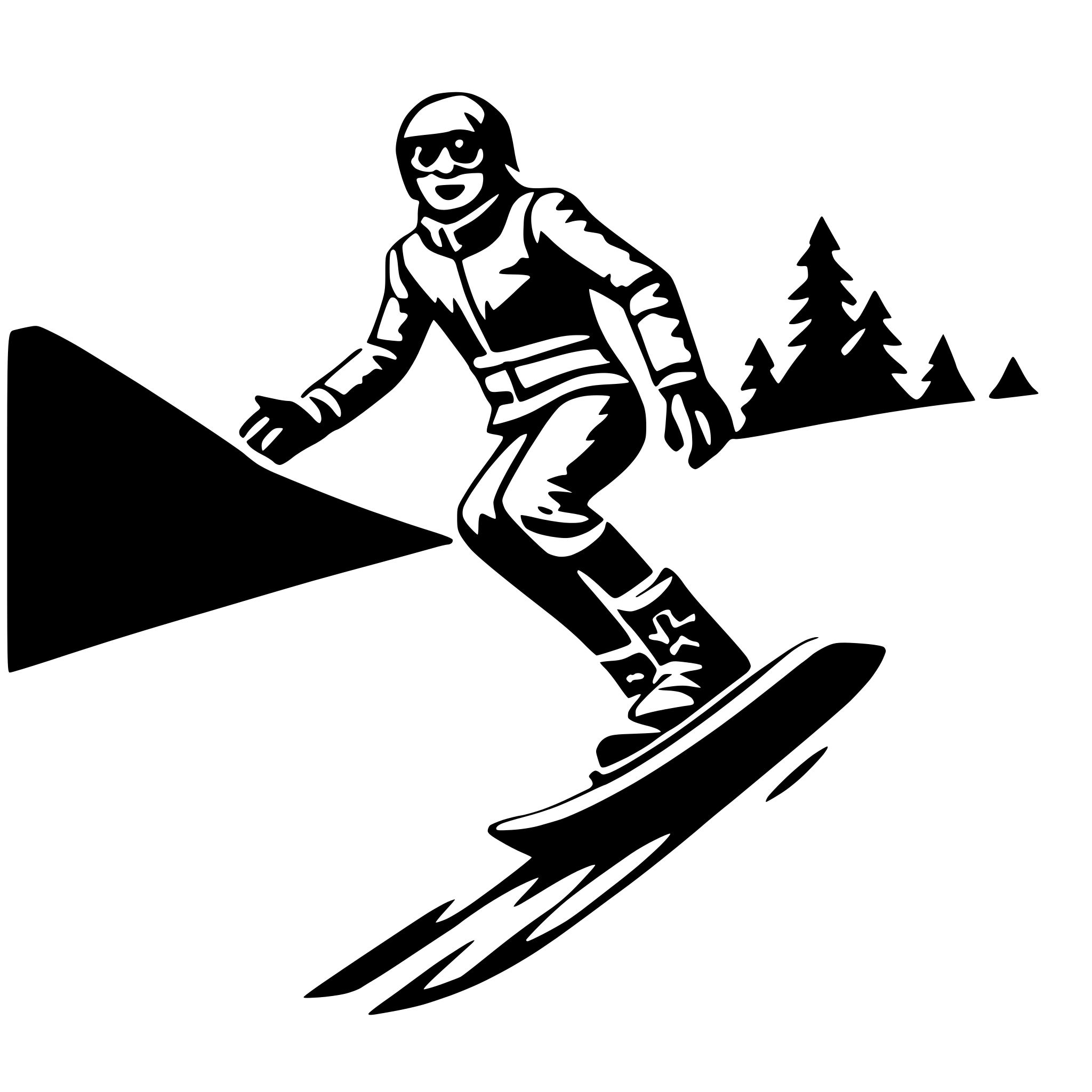 AI-generated SVG of 'snowboarding down slope'