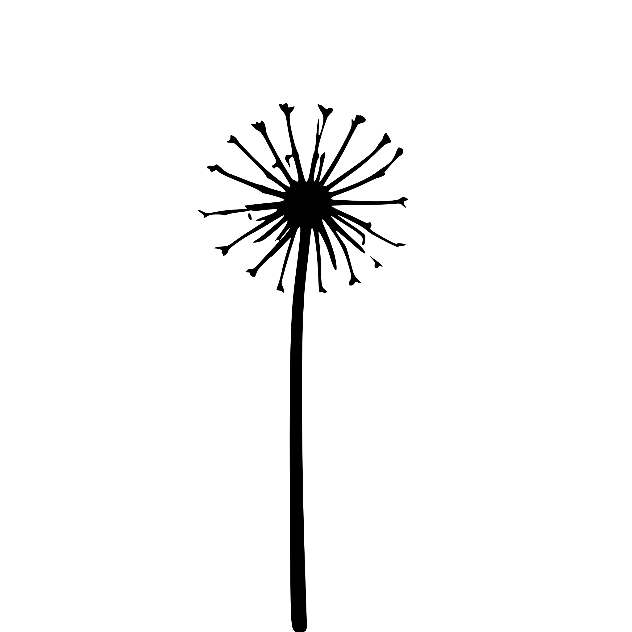 AI-generated SVG of a wind-blown dandelion seeds