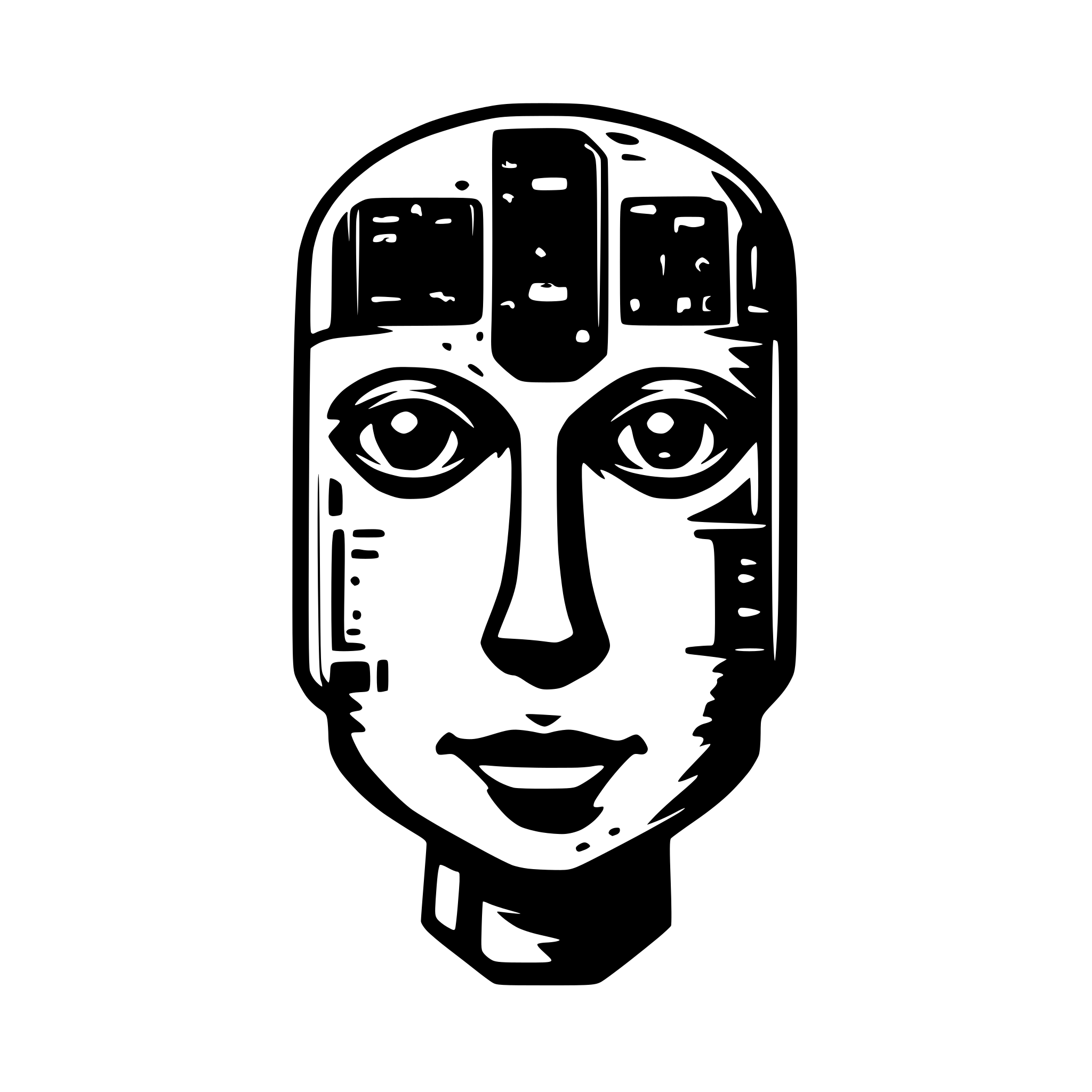 AI-generated SVG of a Robot head made of electronic circuits board, minimalistic