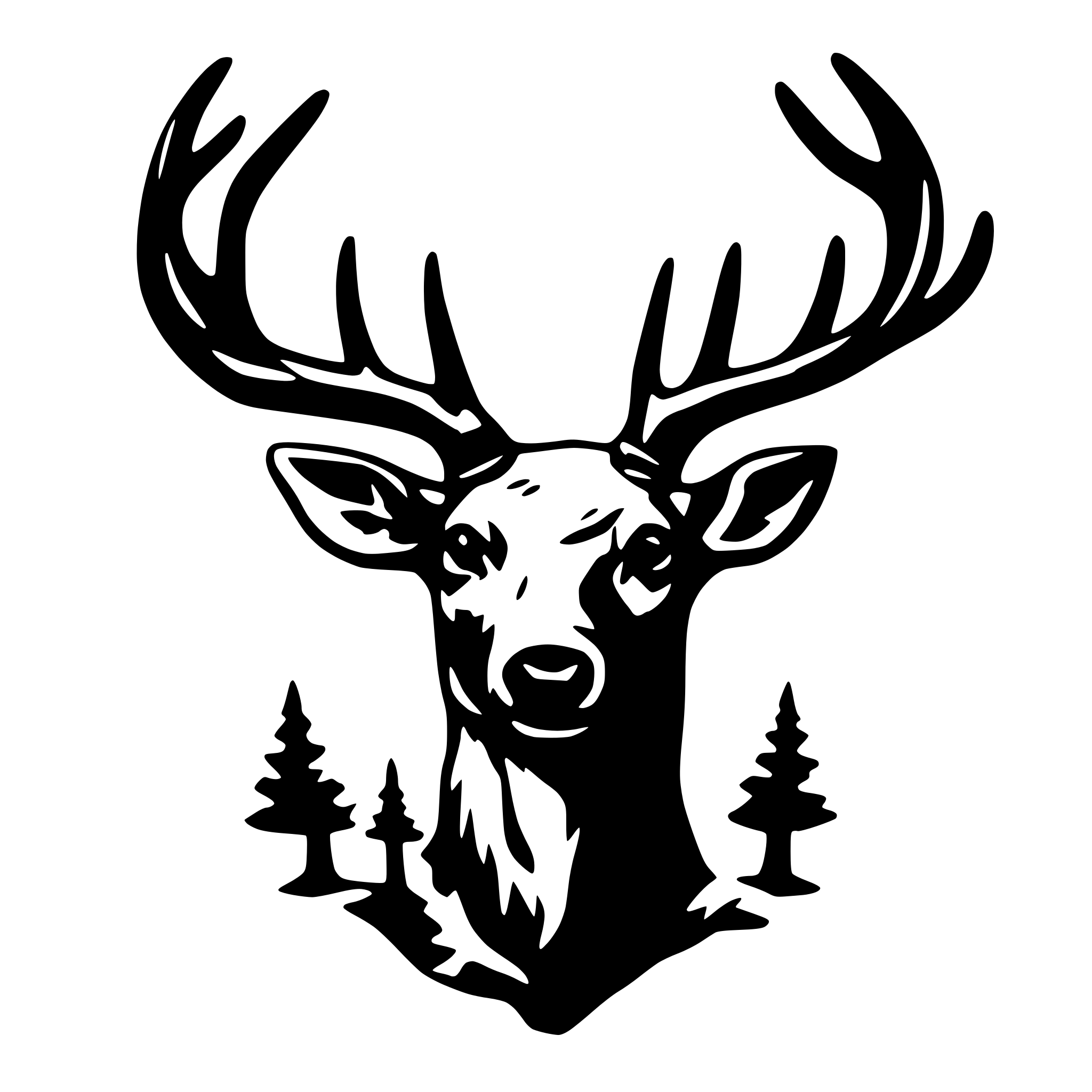 AI-generated SVG of 'elk antlers'