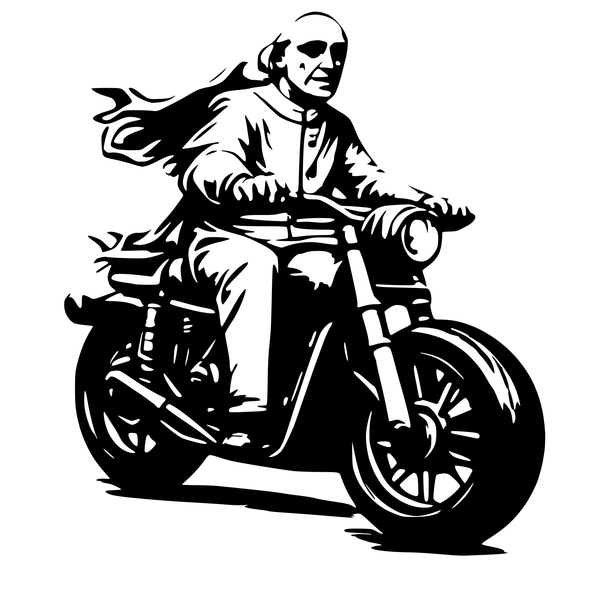 AI-generated SVG of a Pope riding a motorcycle