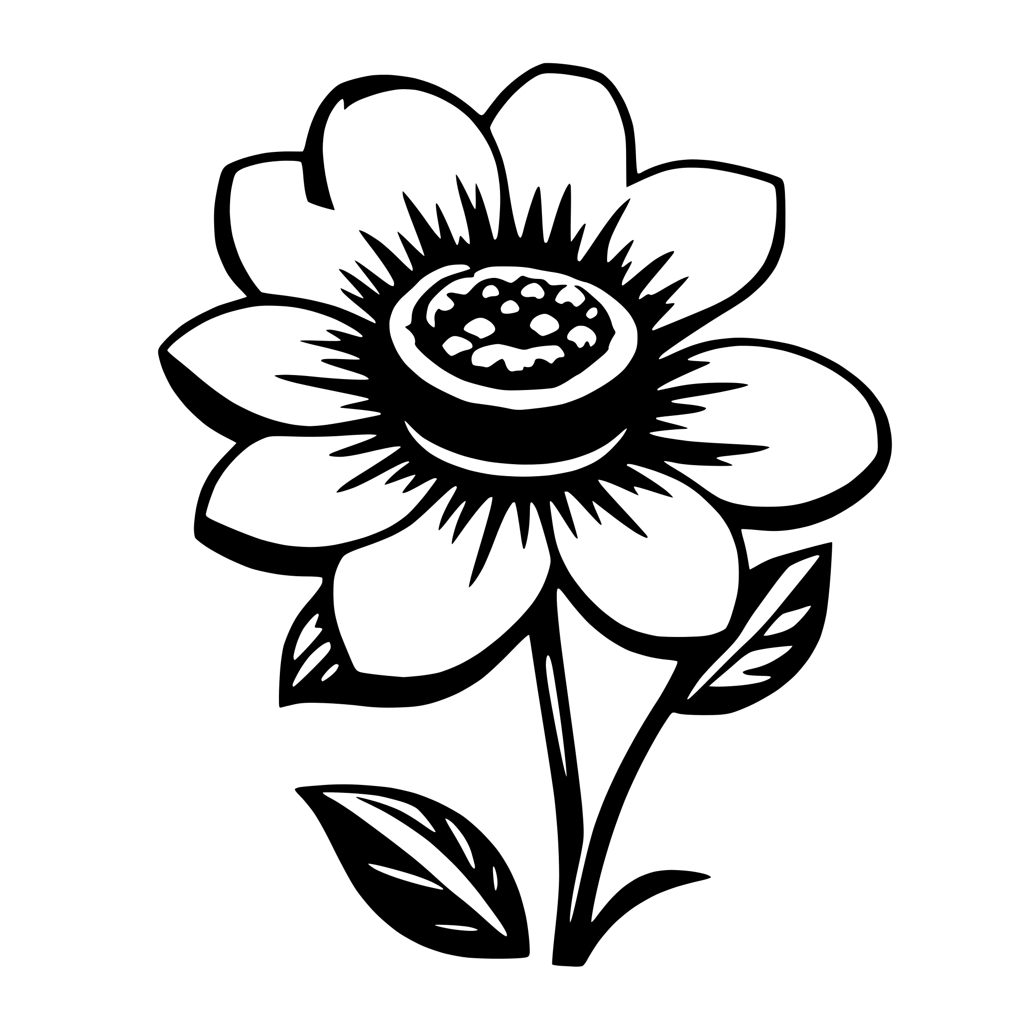 AI-generated SVG of a a simple flower shape