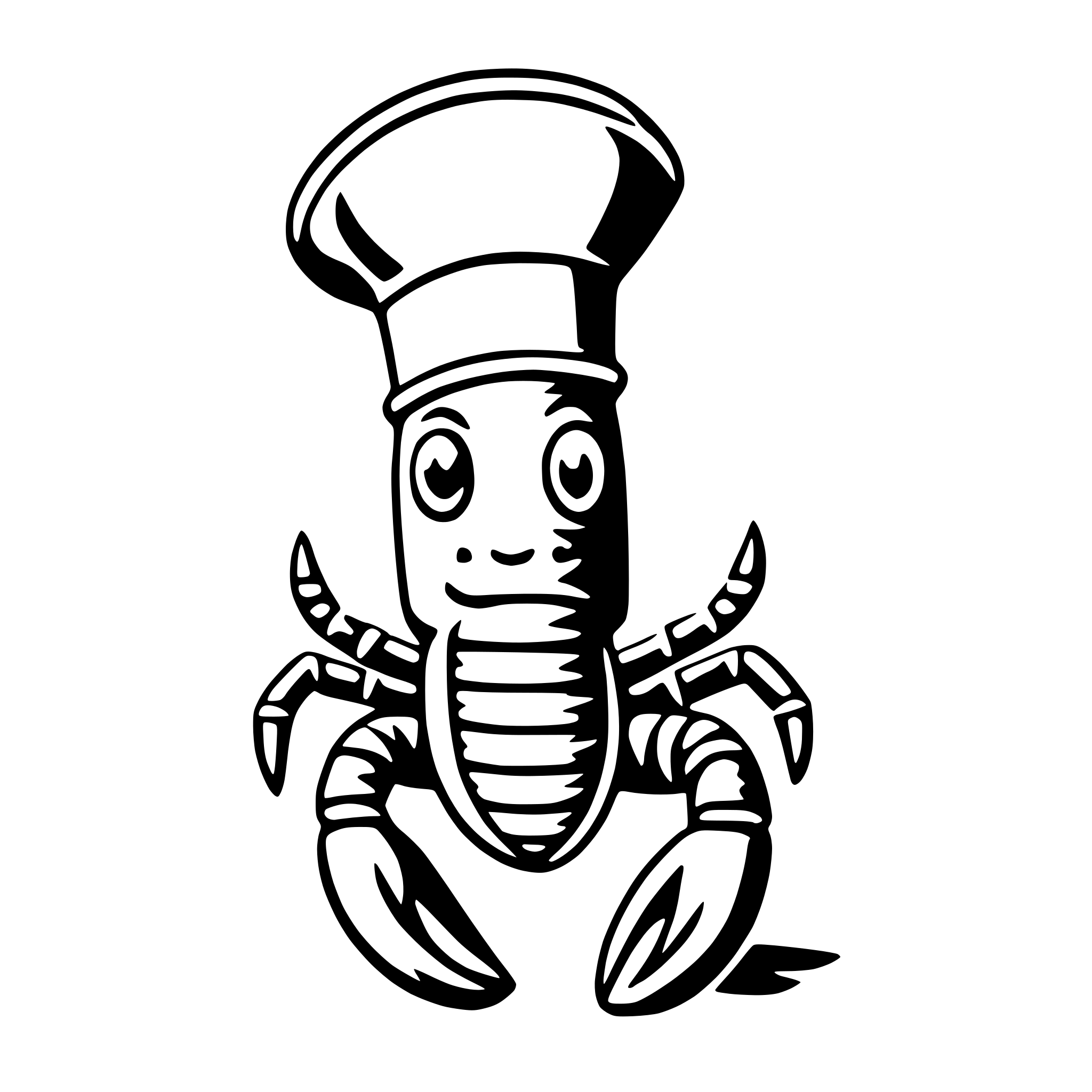AI-generated SVG of a lobster with chef hat