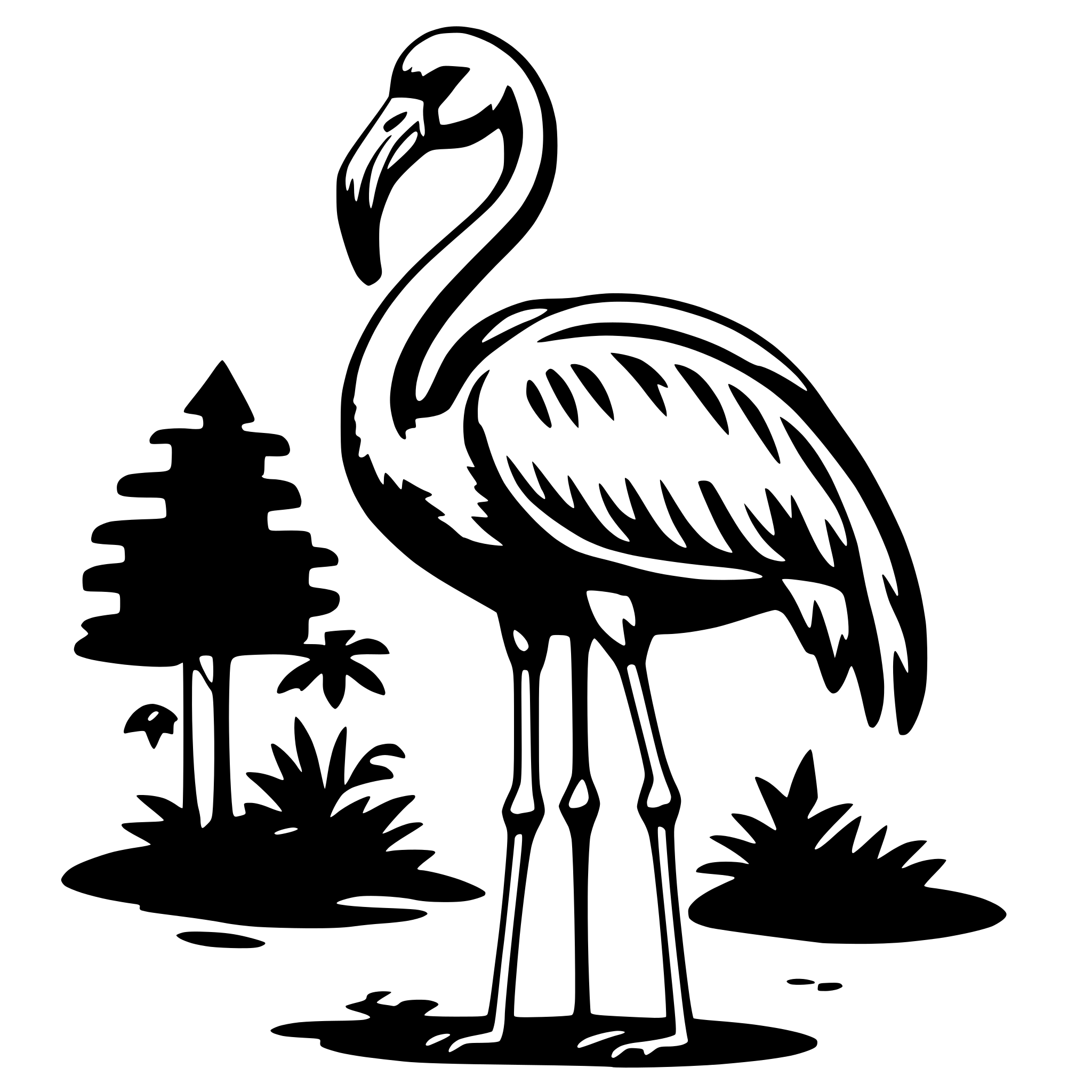 AI-generated SVG of 'big strong flamingo'