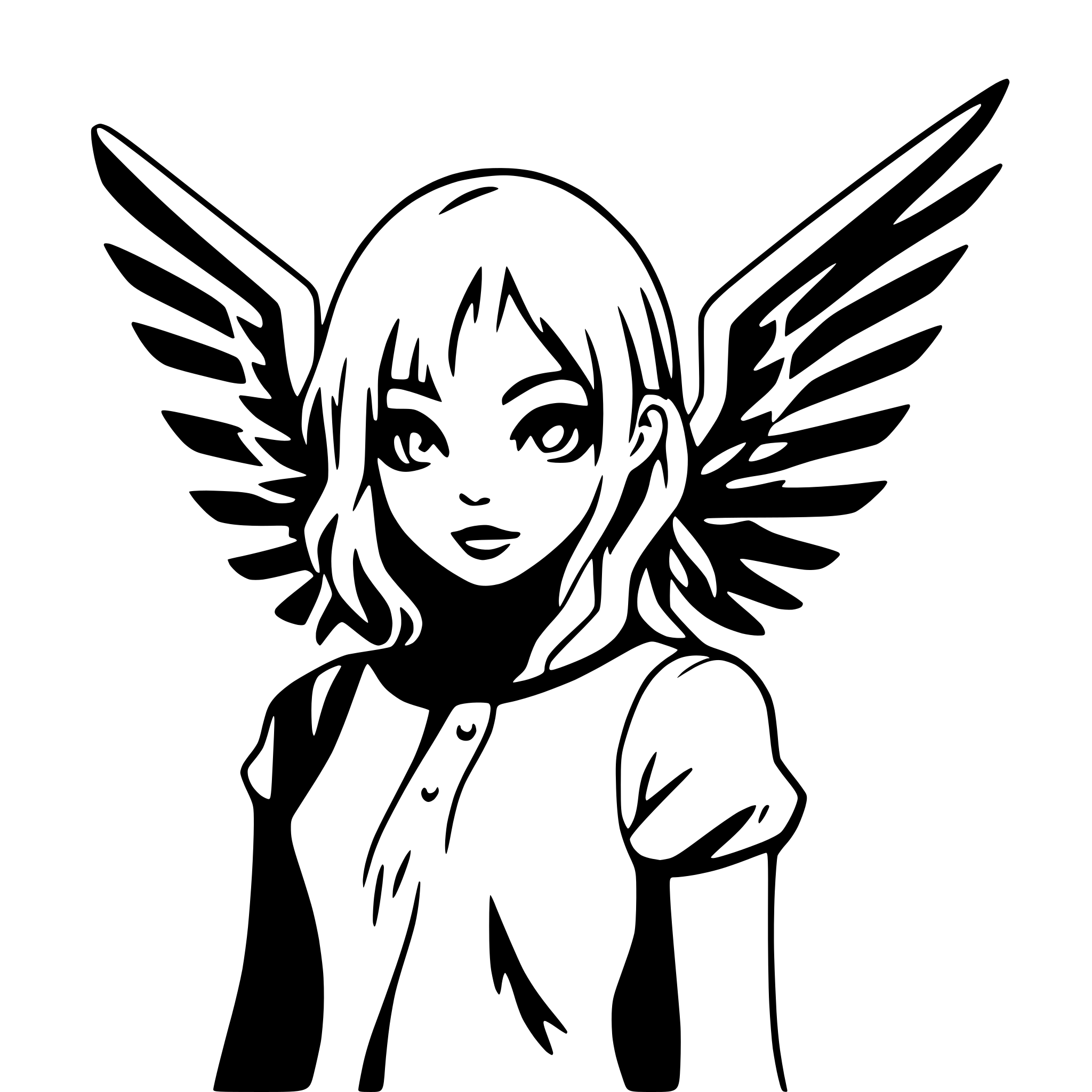 AI-generated SVG of 'angel with broken wings'