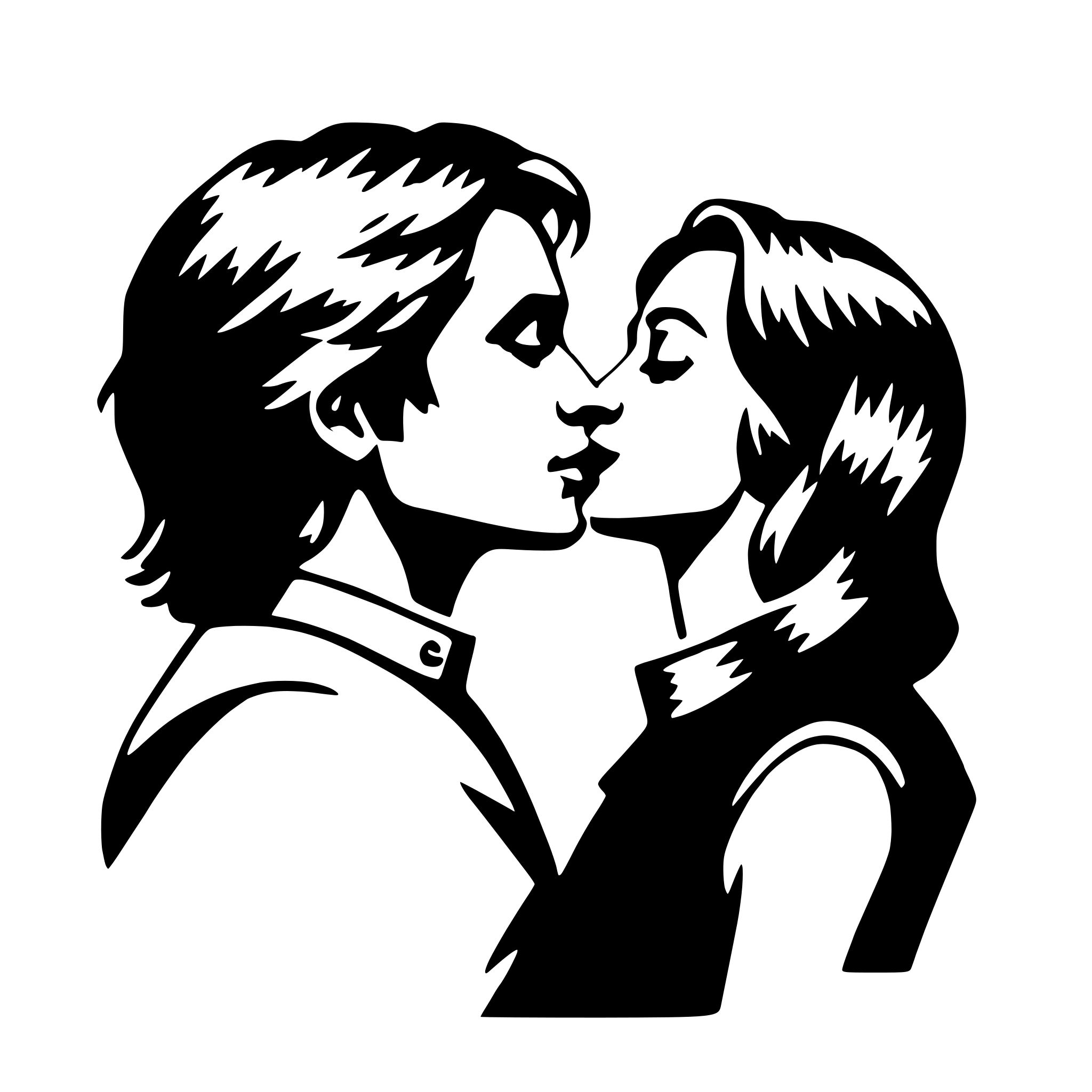 AI-generated SVG of 'silhouetted couple kissing'