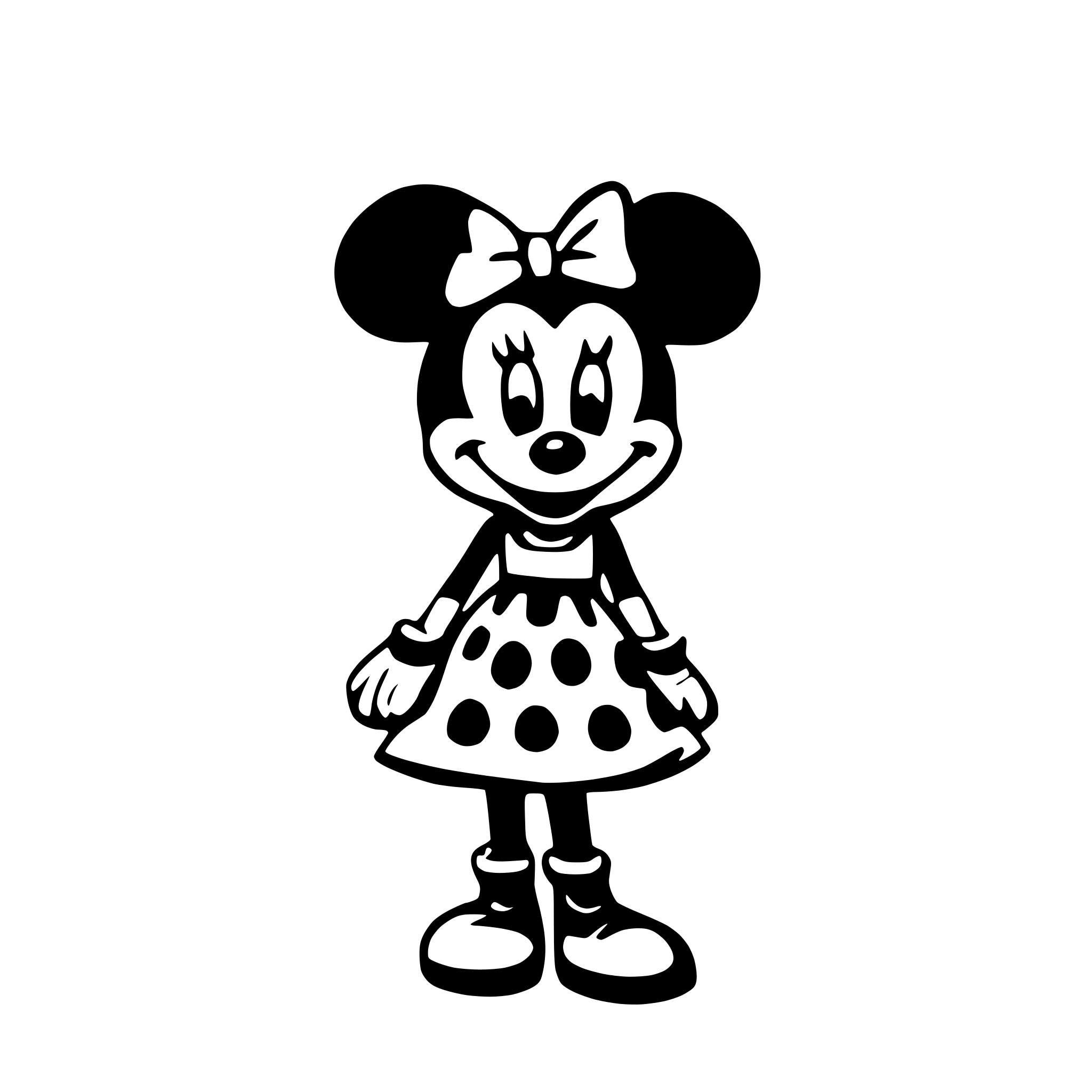 AI-generated SVG of 'minnie mouse'