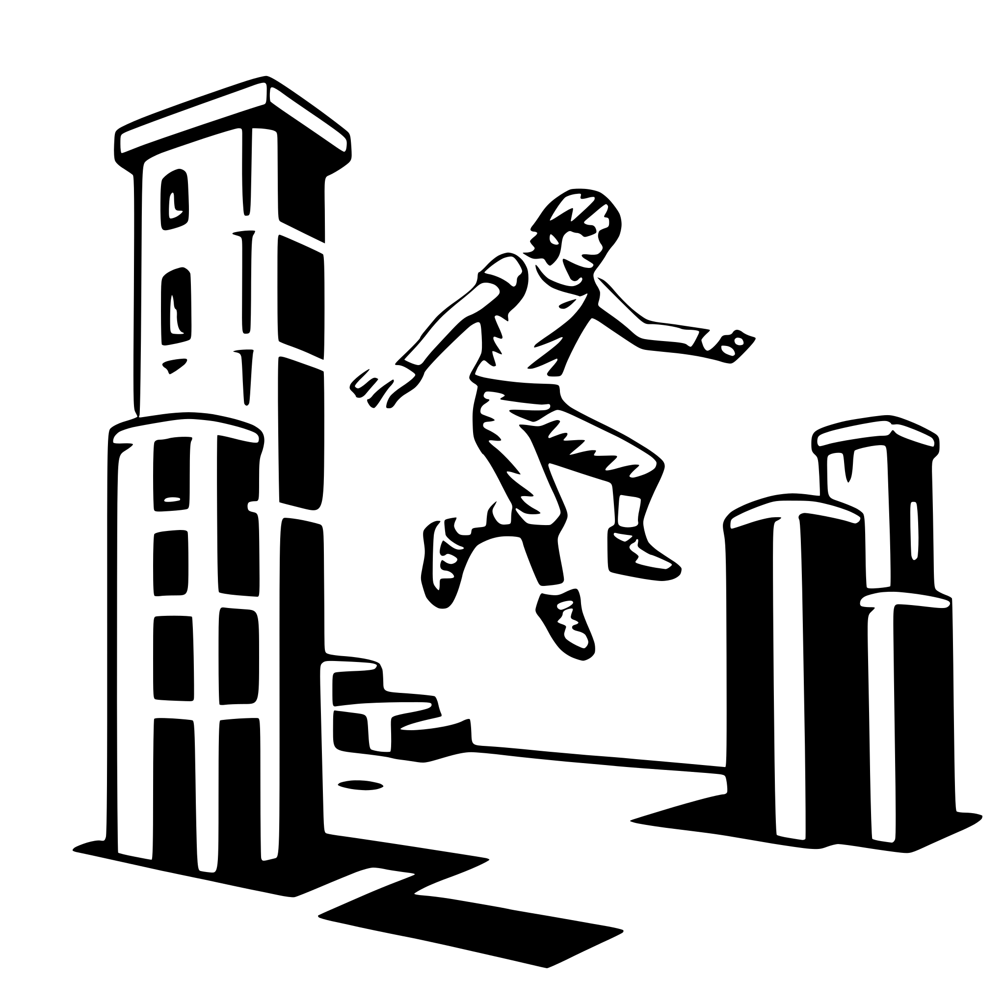 AI-generated SVG of a urban parkour adventure