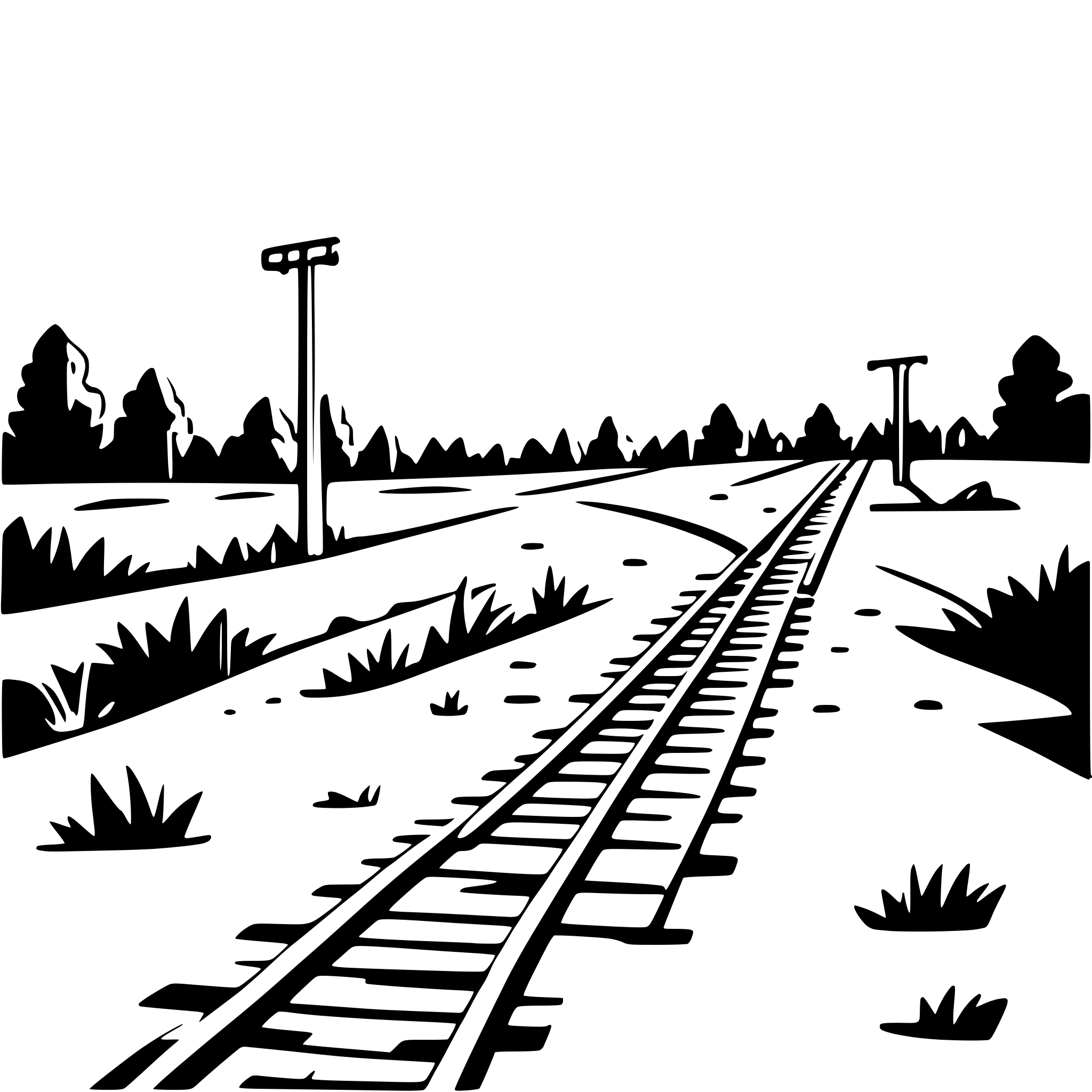 AI-generated SVG of a railroad line disappearing in background landscape colour