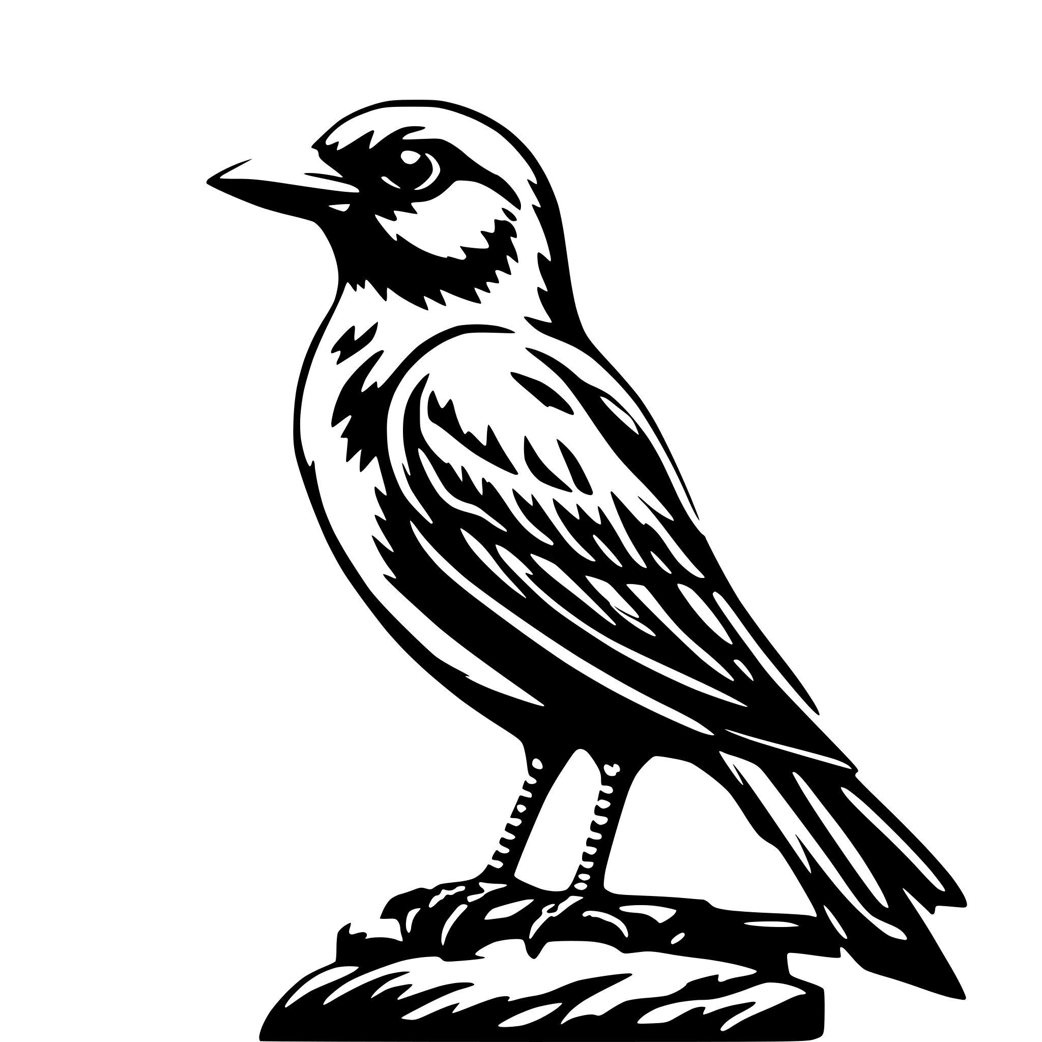 AI-generated SVG of 'Bird in atree'
