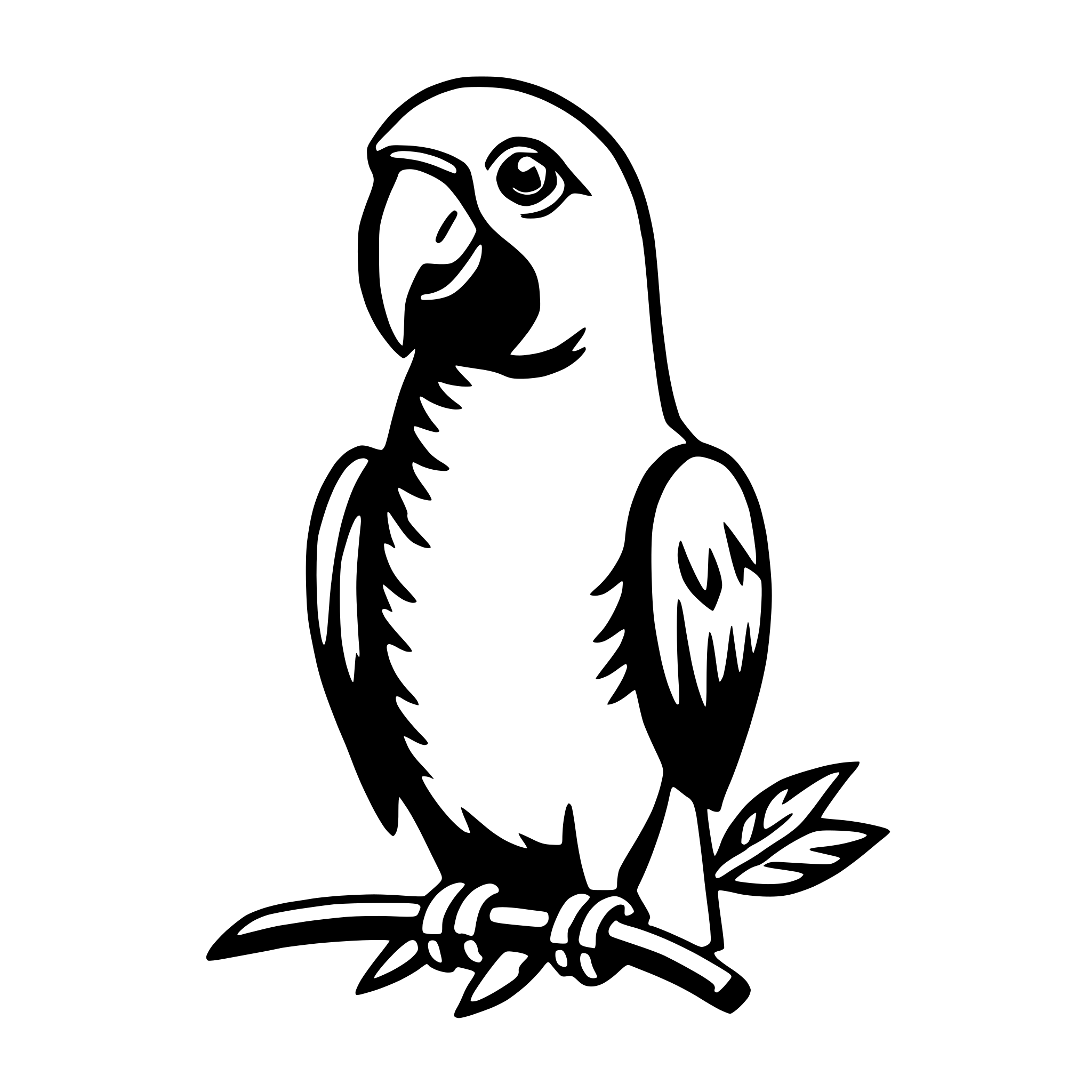 AI-generated SVG of 'parrot with paintbrush'