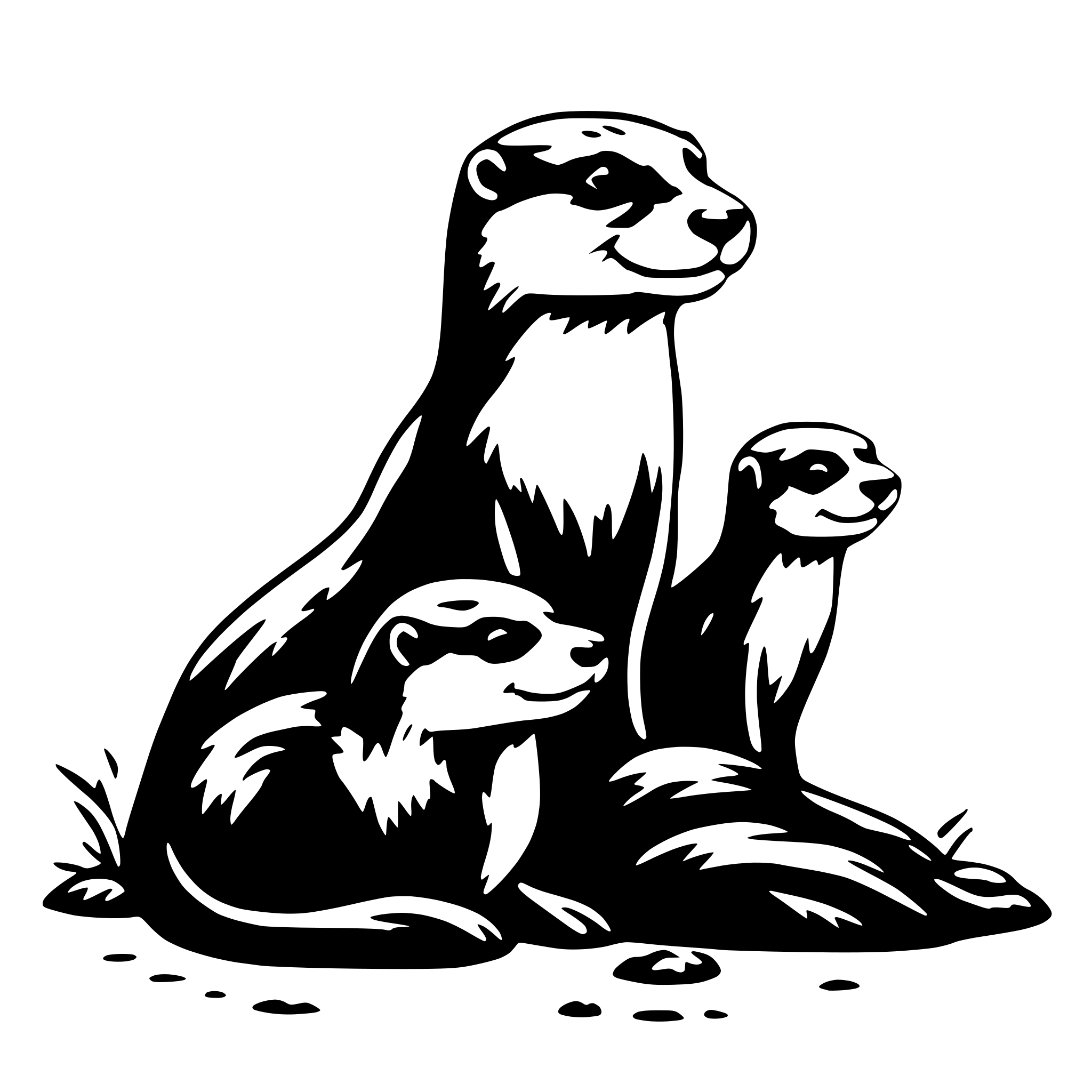 AI-generated SVG of 'otter family'