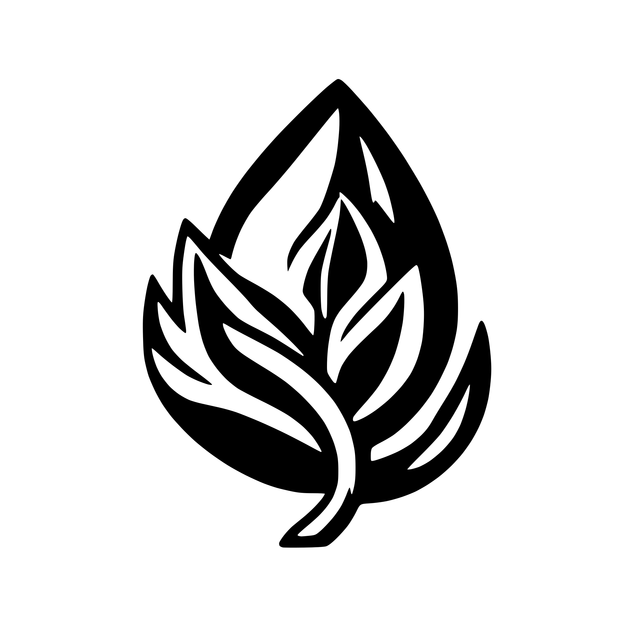 AI-generated SVG of a minimalist icon of a stylized flame gently merging with a stylized oak or sequoia leaf