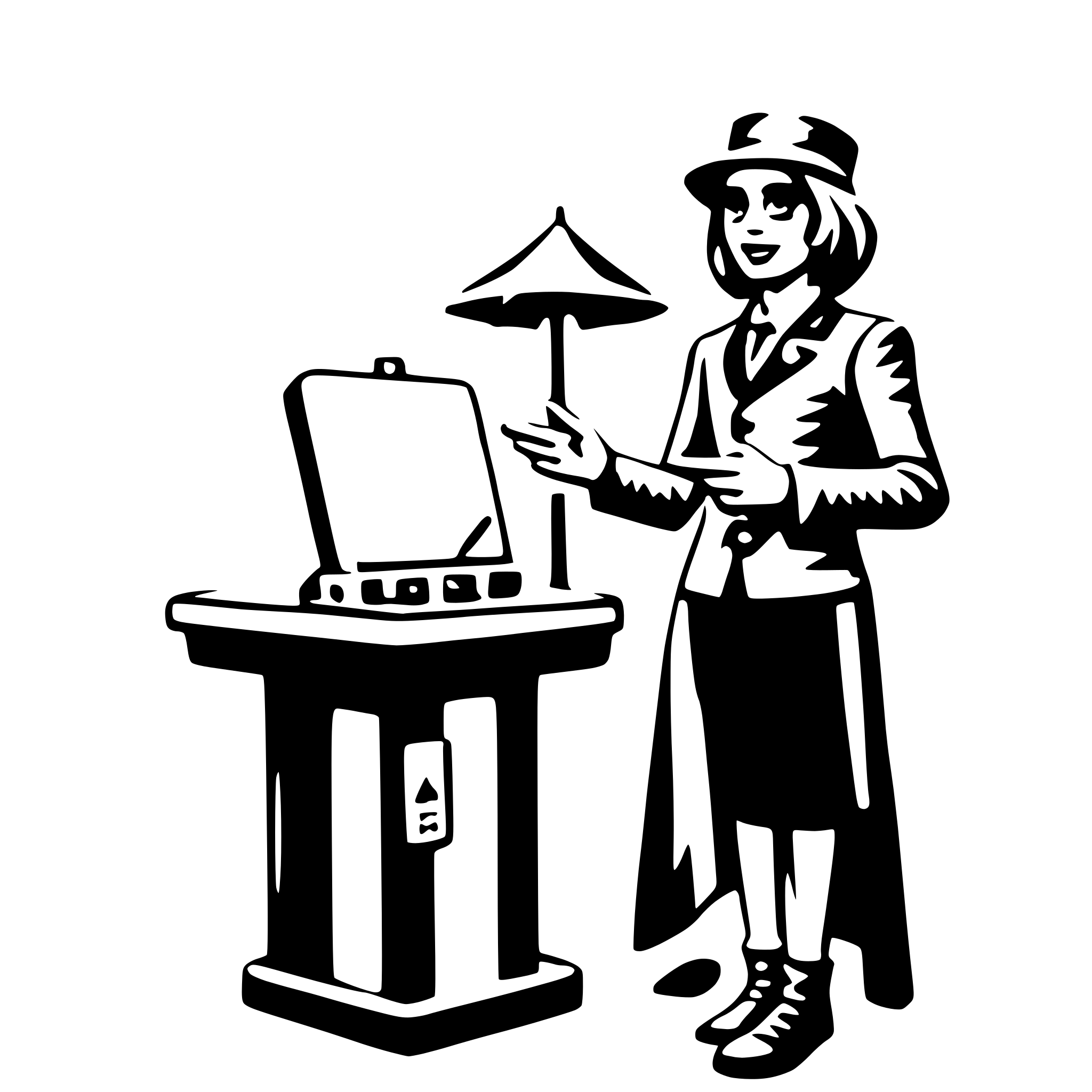 AI-generated SVG of a travel agent